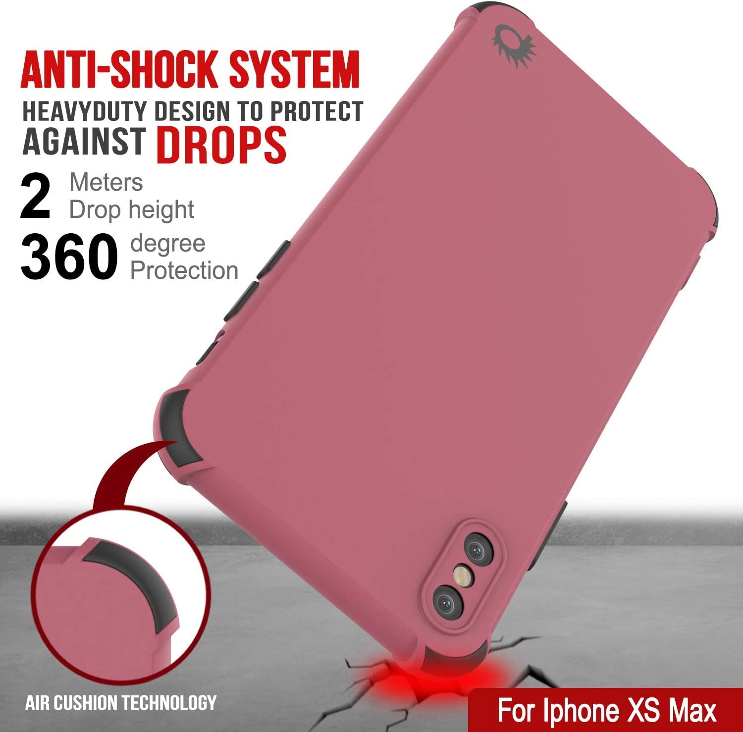 Punkcase Protective & Lightweight TPU Case [Sunshine Series] for iPhone XS Max [Rose]