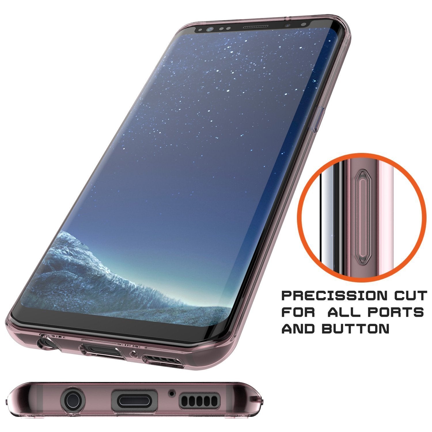 S8 Plus Case Punkcase® LUCID 2.0 Crystal Pink Series w/ PUNK SHIELD Screen Protector | Ultra Fit