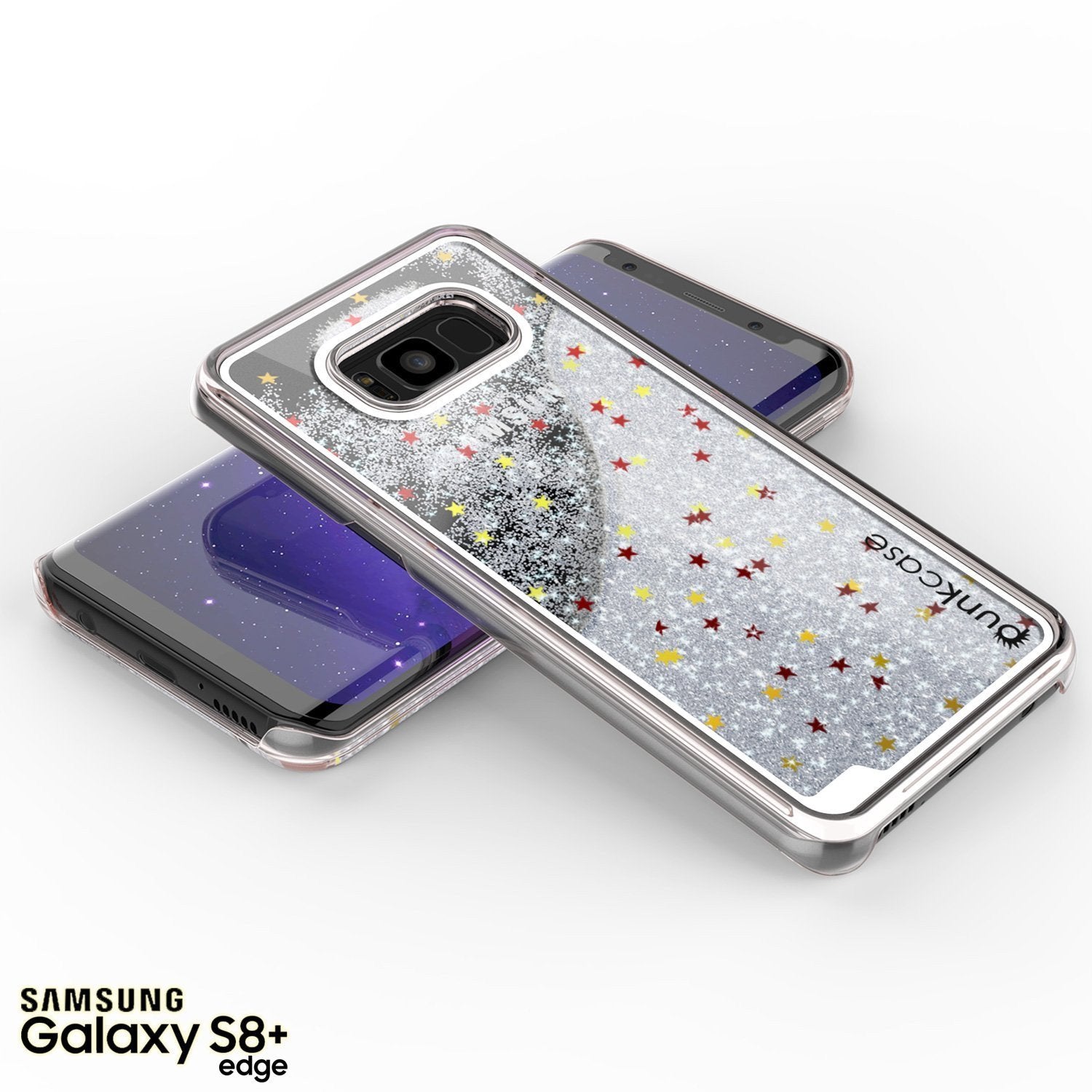 S8 Plus Case, Punkcase Liquid Silver Series Protective Dual Layer Floating Glitter Cover