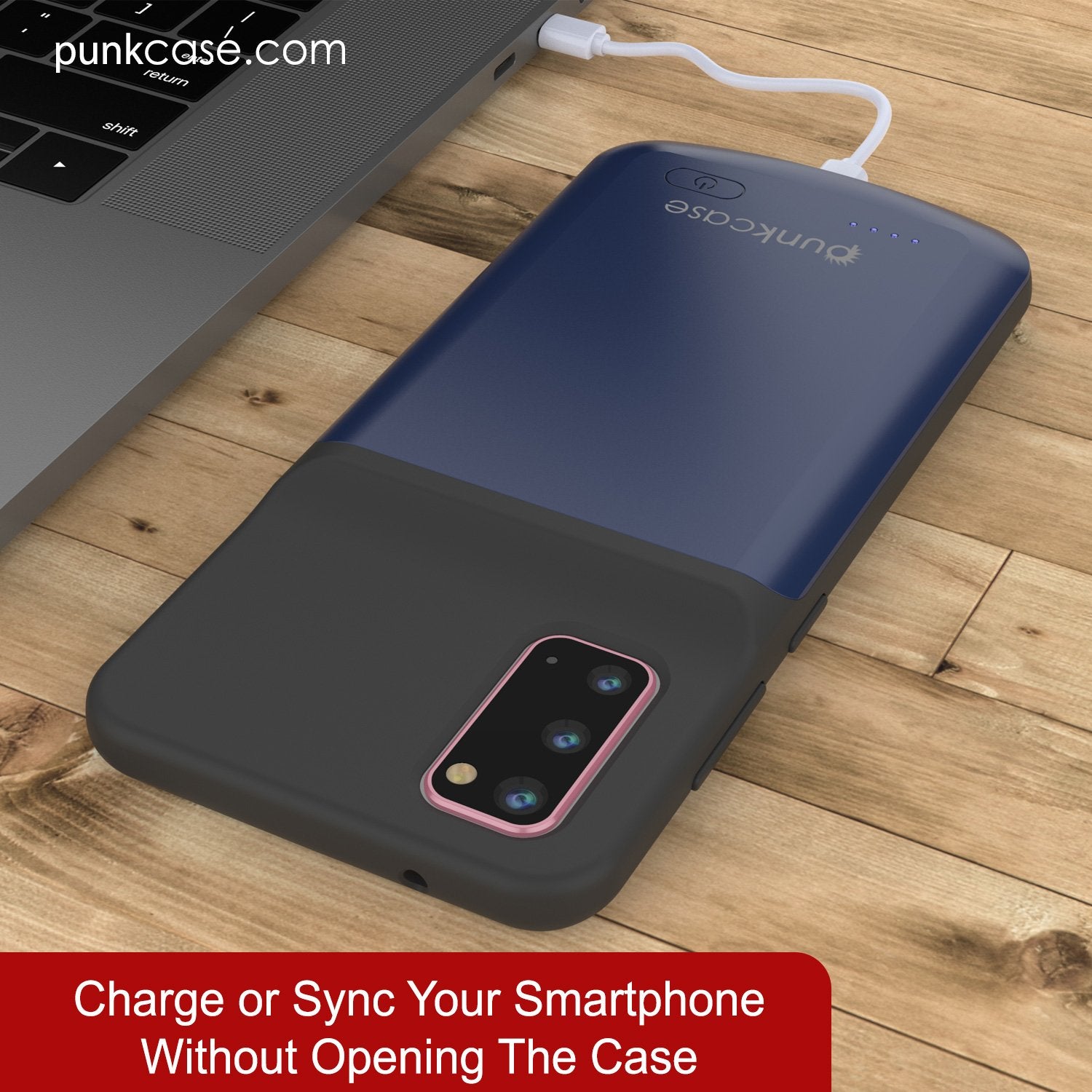 PunkJuice S20 Battery Case All Blue - Fast Charging Power Juice Bank with 4800mAh