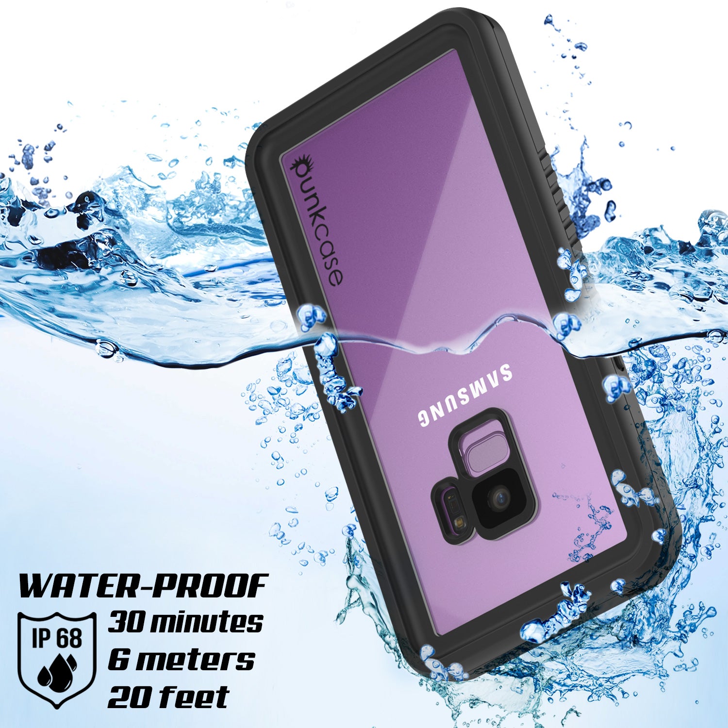 Punkcase Galaxy S9 Extreme Series Waterproof Body | Purple