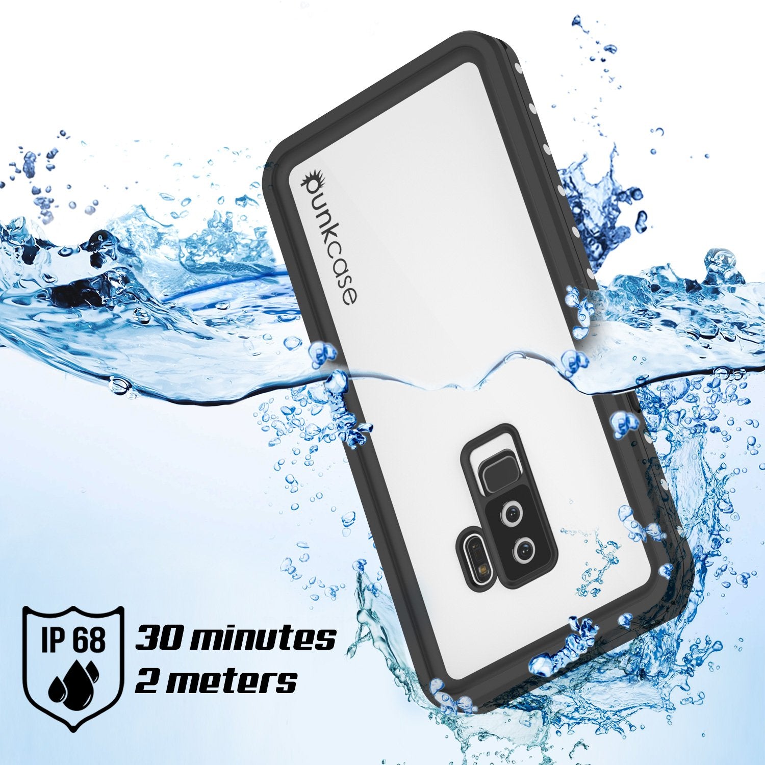 Galaxy S9 Plus Waterproof Case, Punkcase StudStar White Thin 6.6ft Underwater IP68 Shock/Snow Proof