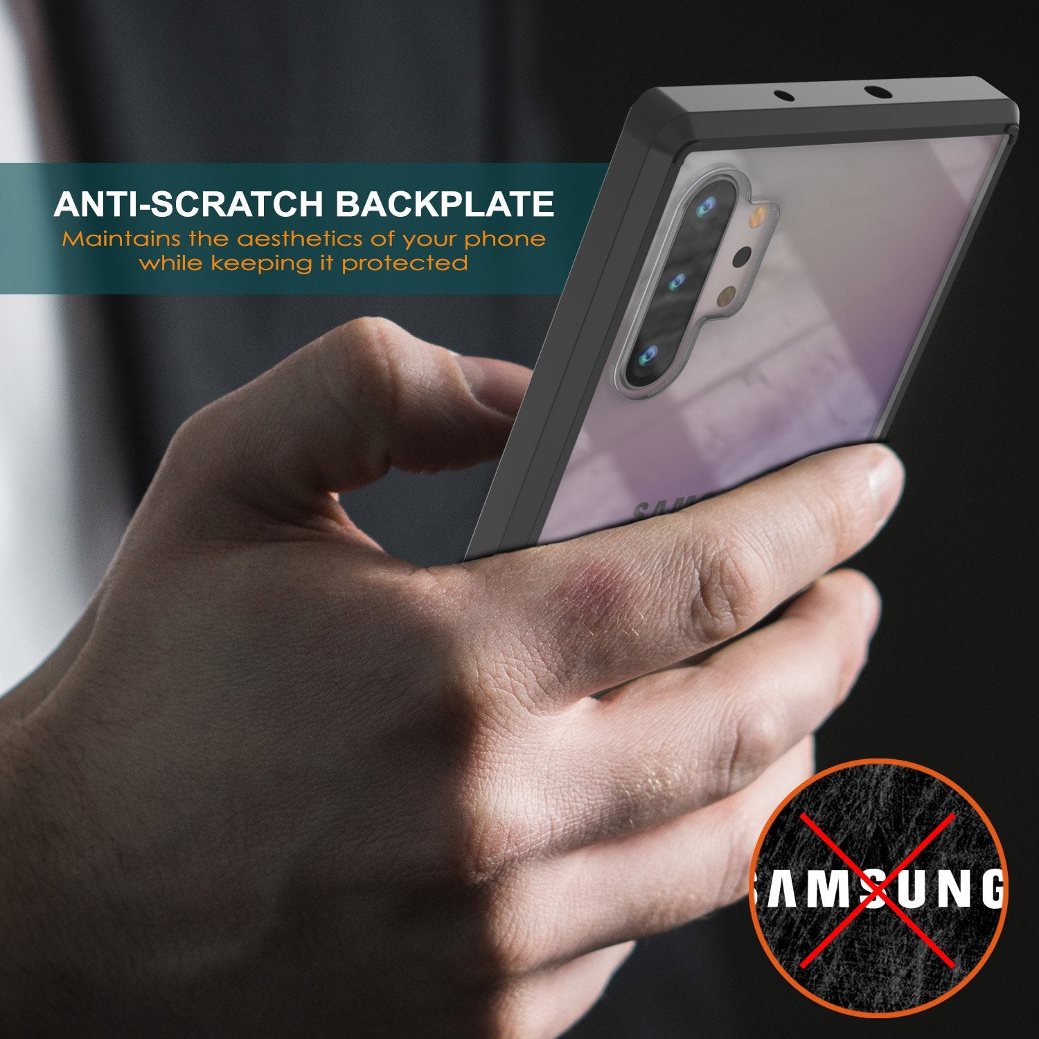 Galaxy Note 10+ Plus Punkcase Lucid-2.0 Series Slim Fit Armor Black Case Cover
