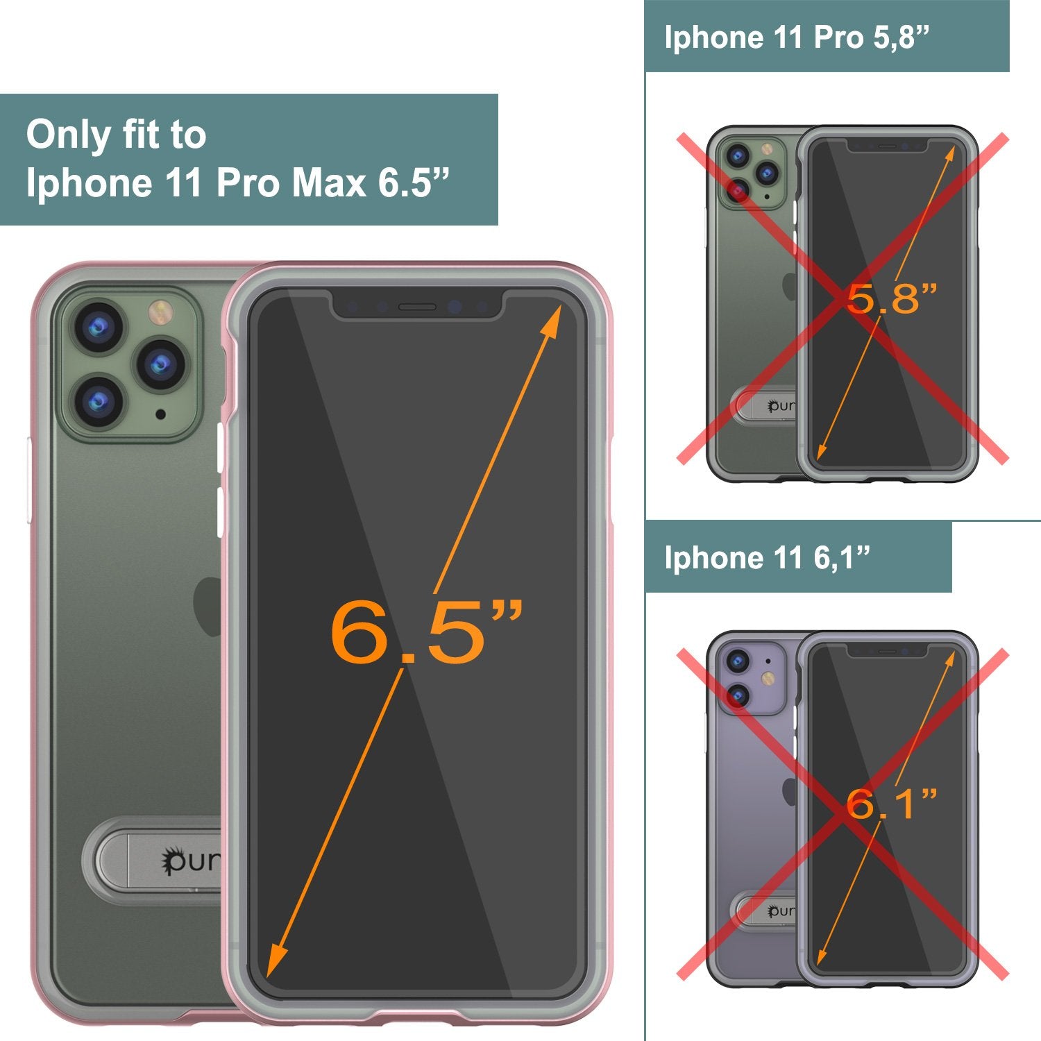 iPhone 11 Pro Max Case, PUNKcase [LUCID 3.0 Series] [Slim Fit] Armor Cover w/ Integrated Screen Protector [Rose Gold]