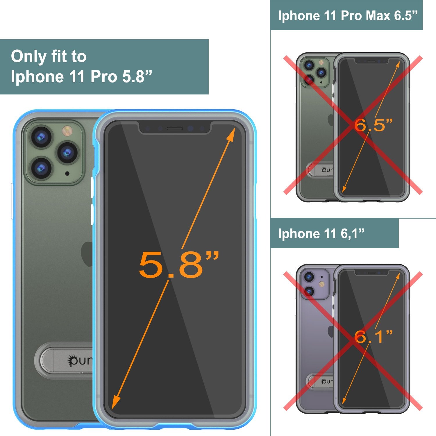 iPhone 11 Pro Case, PUNKcase [LUCID 3.0 Series] [Slim Fit] Armor Cover w/ Integrated Screen Protector [Blue]