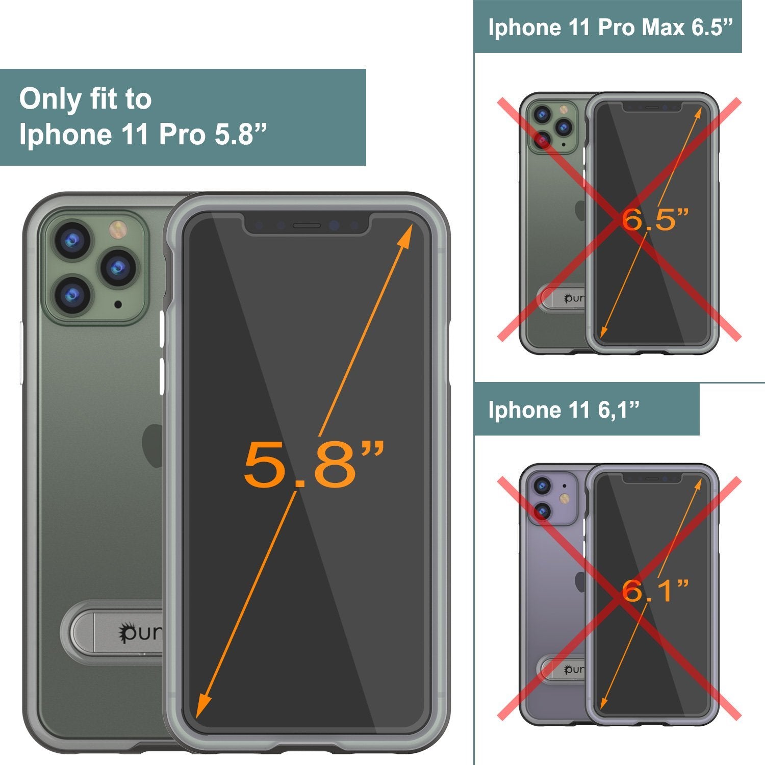 iPhone 12 Pro Case, PUNKcase [LUCID 3.0 Series] [Slim Fit] Protective Cover w/ Integrated Screen Protector [Grey]