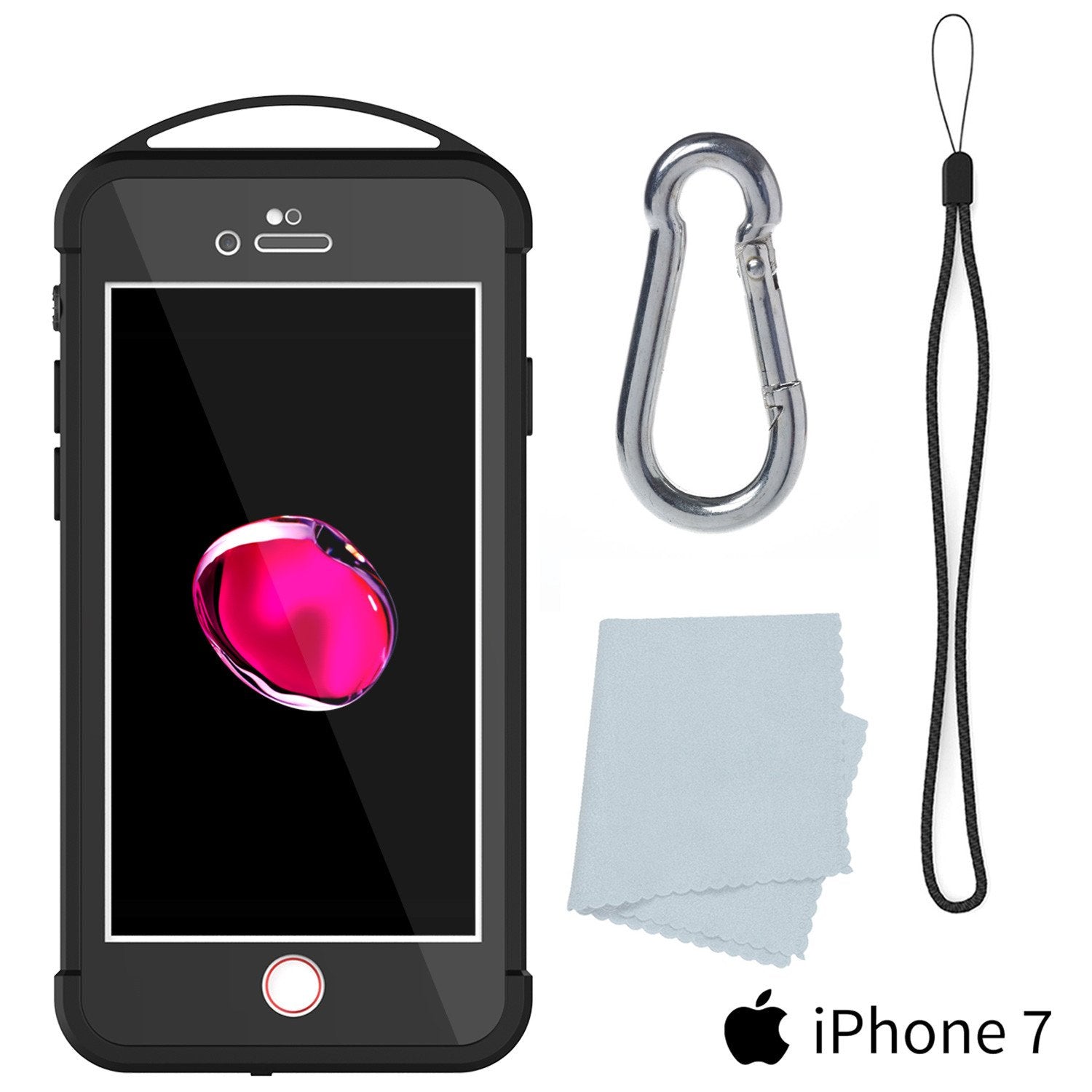 iPhone 7 Waterproof Case, Punkcase ALPINE Series, Black | Heavy Duty Armor Cover