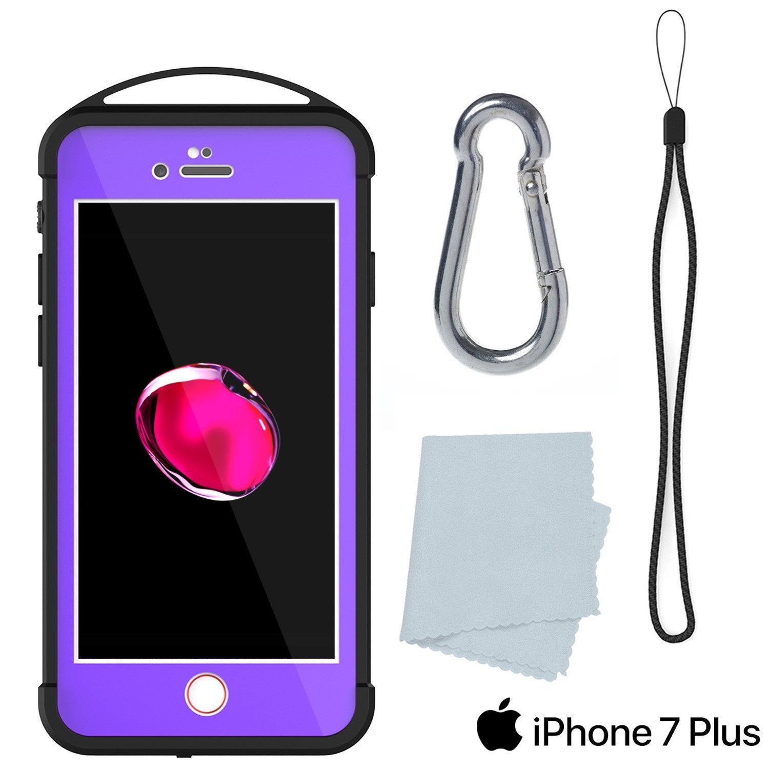 iPhone 8+ Plus Waterproof Case, Punkcase ALPINE Series, Purple | Heavy Duty Armor Cover