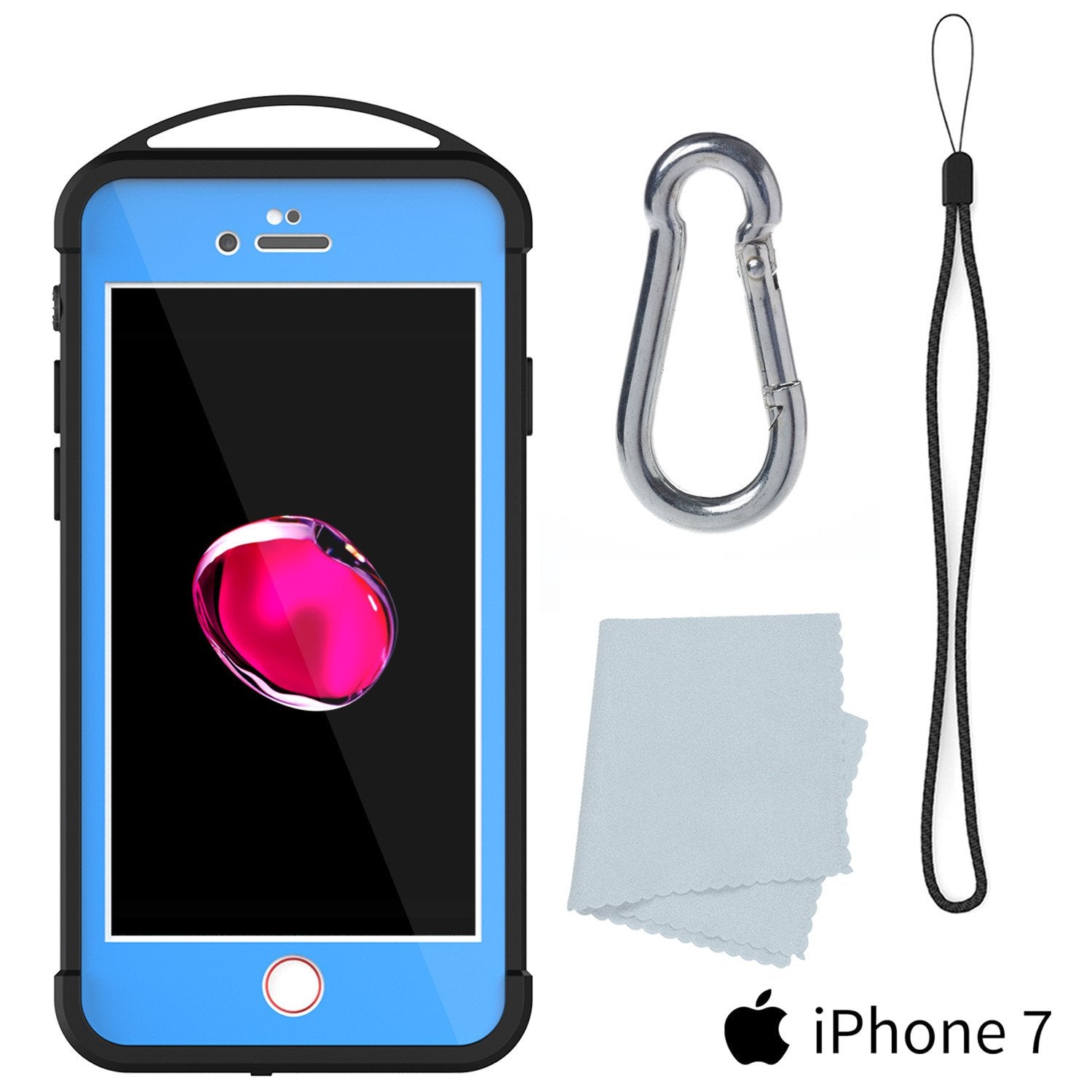 iPhone 7 Waterproof Case, Punkcase ALPINE Series, Light Blue | Heavy Duty Armor Cover