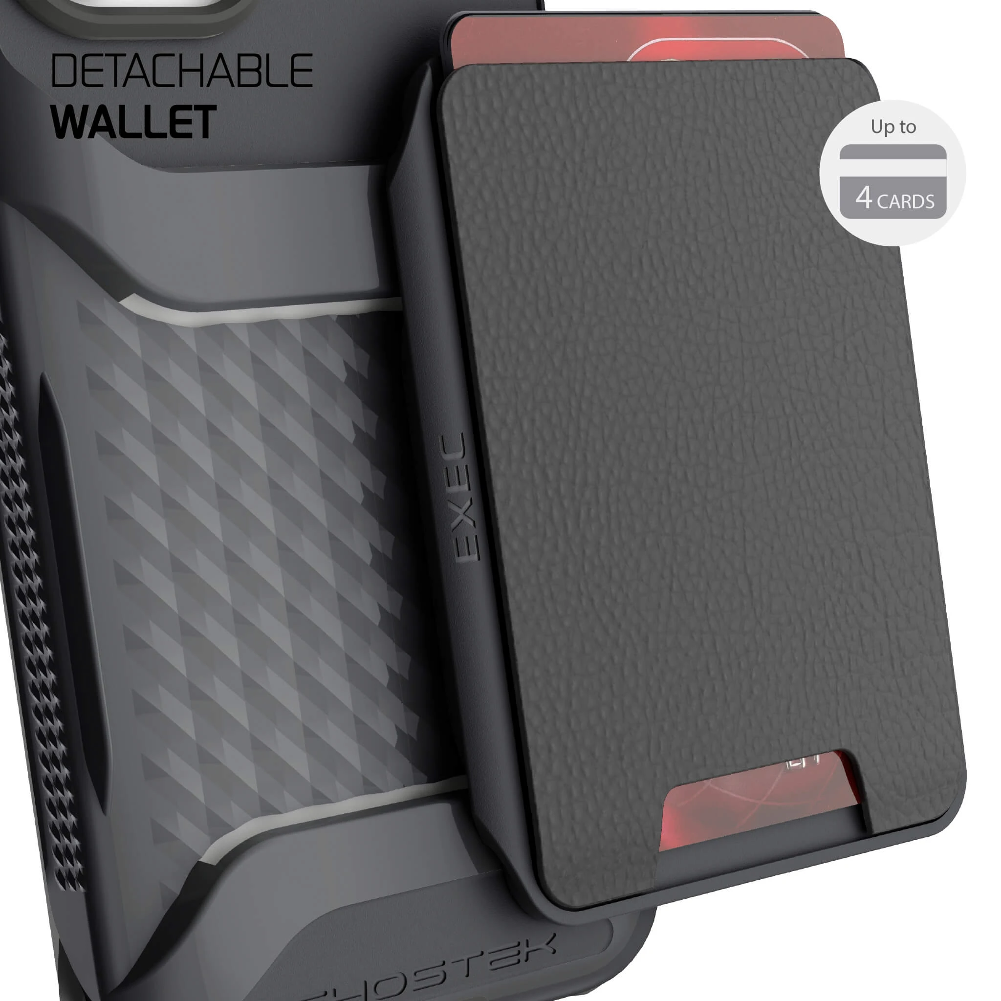 iPhone 12  - Magnetic Wallet Case with Card Holder [Black]