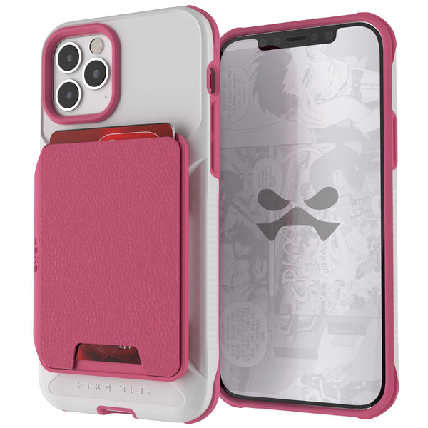iPhone 12 Pro  - Magnetic Wallet Case with Card Holder [Pink]