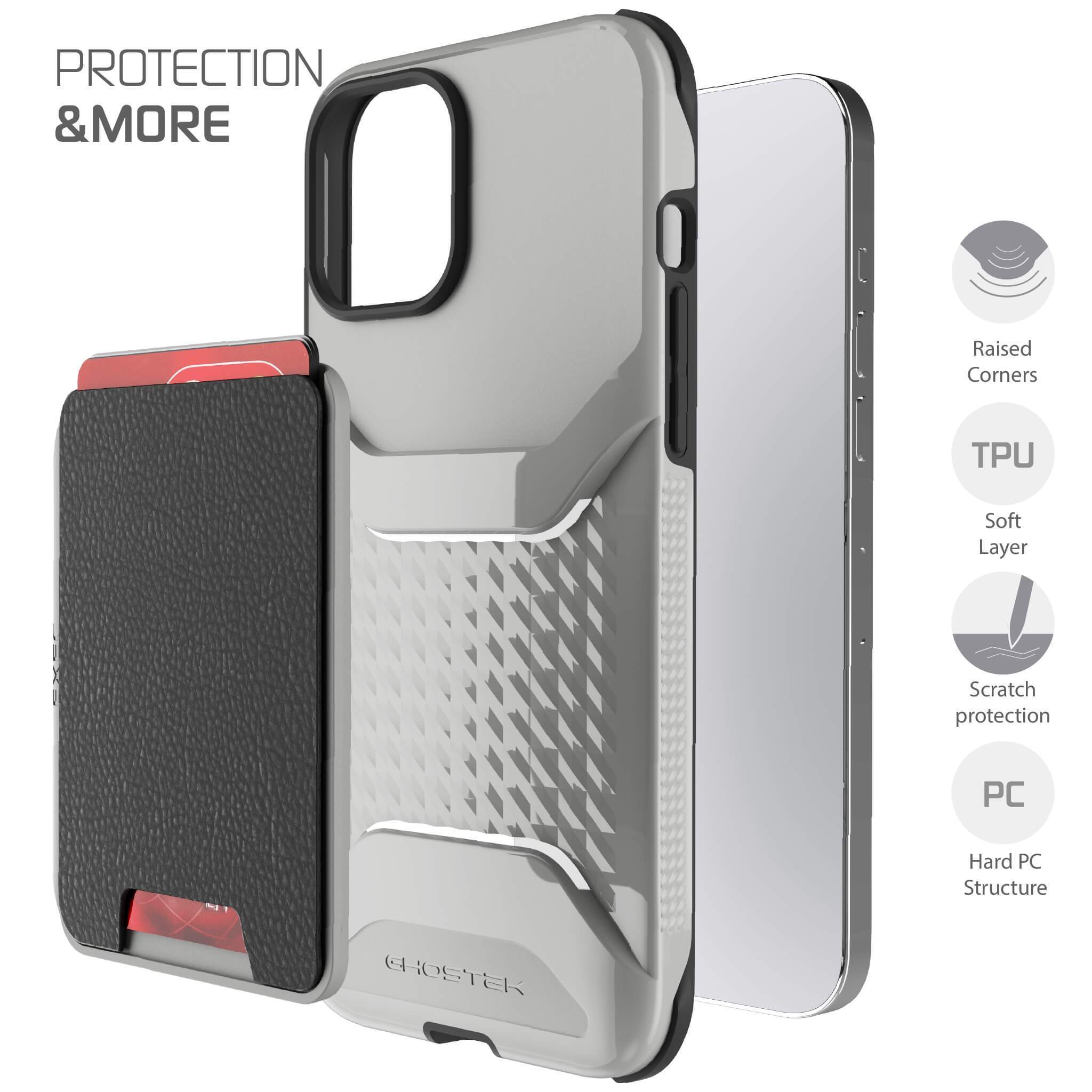 iPhone 12 Pro Max  - Magnetic Wallet Case with Card Holder [Gray]