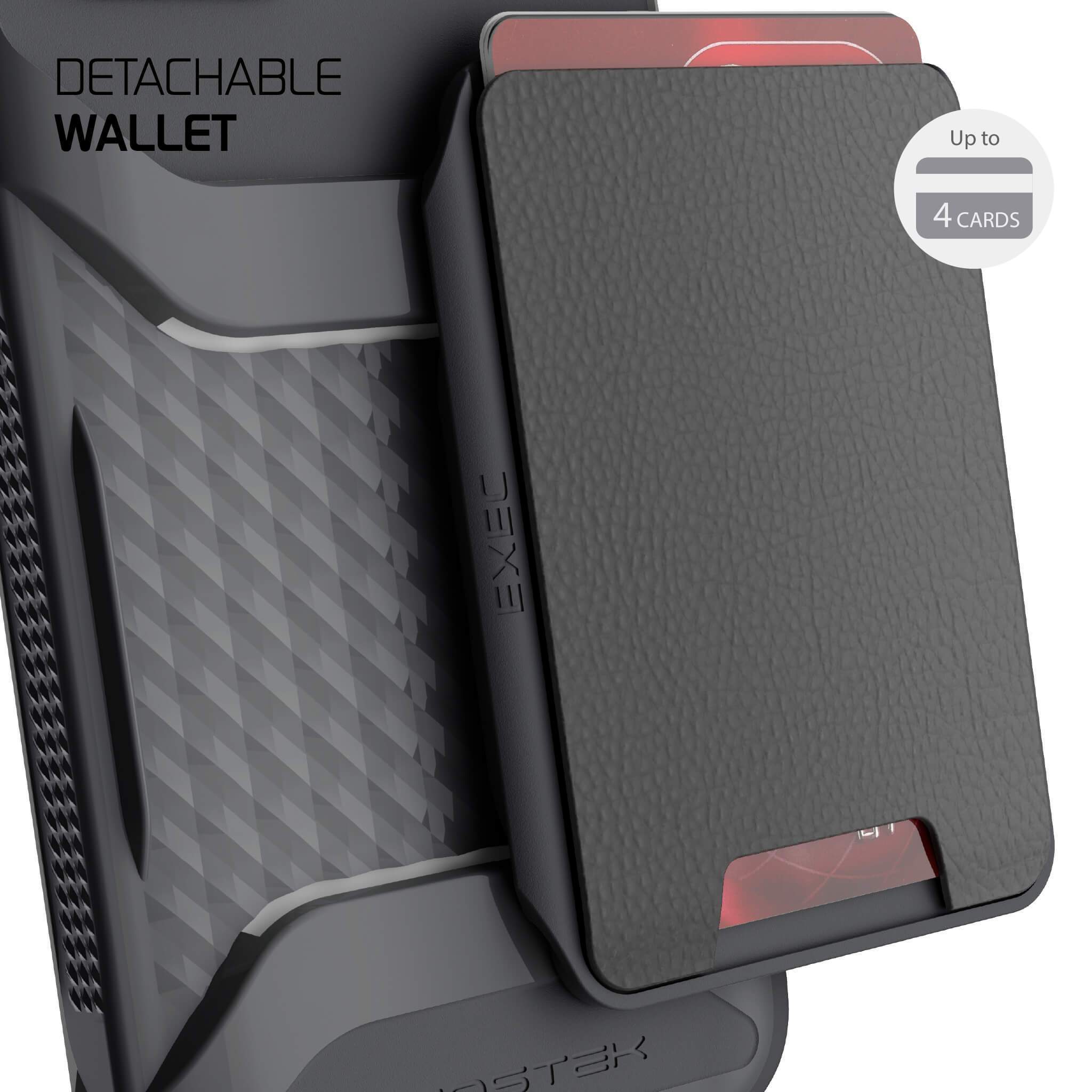 iPhone 12 Pro Max  - Magnetic Wallet Case with Card Holder [Black]
