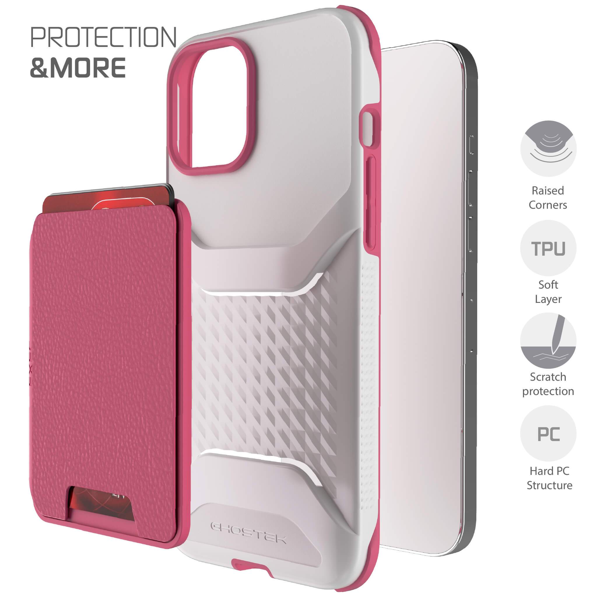 iPhone 12 Pro Max  - Magnetic Wallet Case with Card Holder [Pink]