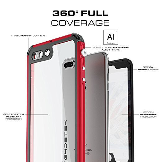 GHOSTEK - Atomic 3.0 Series Waterproof Case for Apple IPhone 7+ Plus | Red