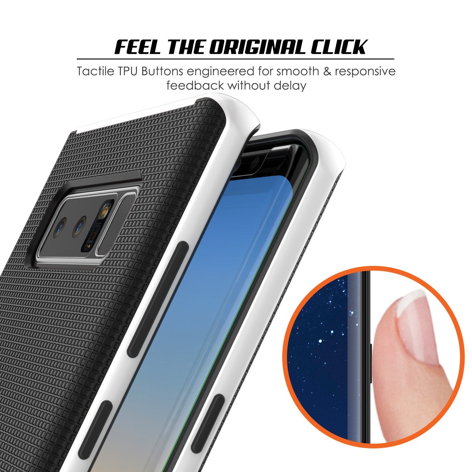Galaxy Note 8 Case, PunkCase Stealth White Series Hybrid 3-Piece Shockproof Dual Layer Cover