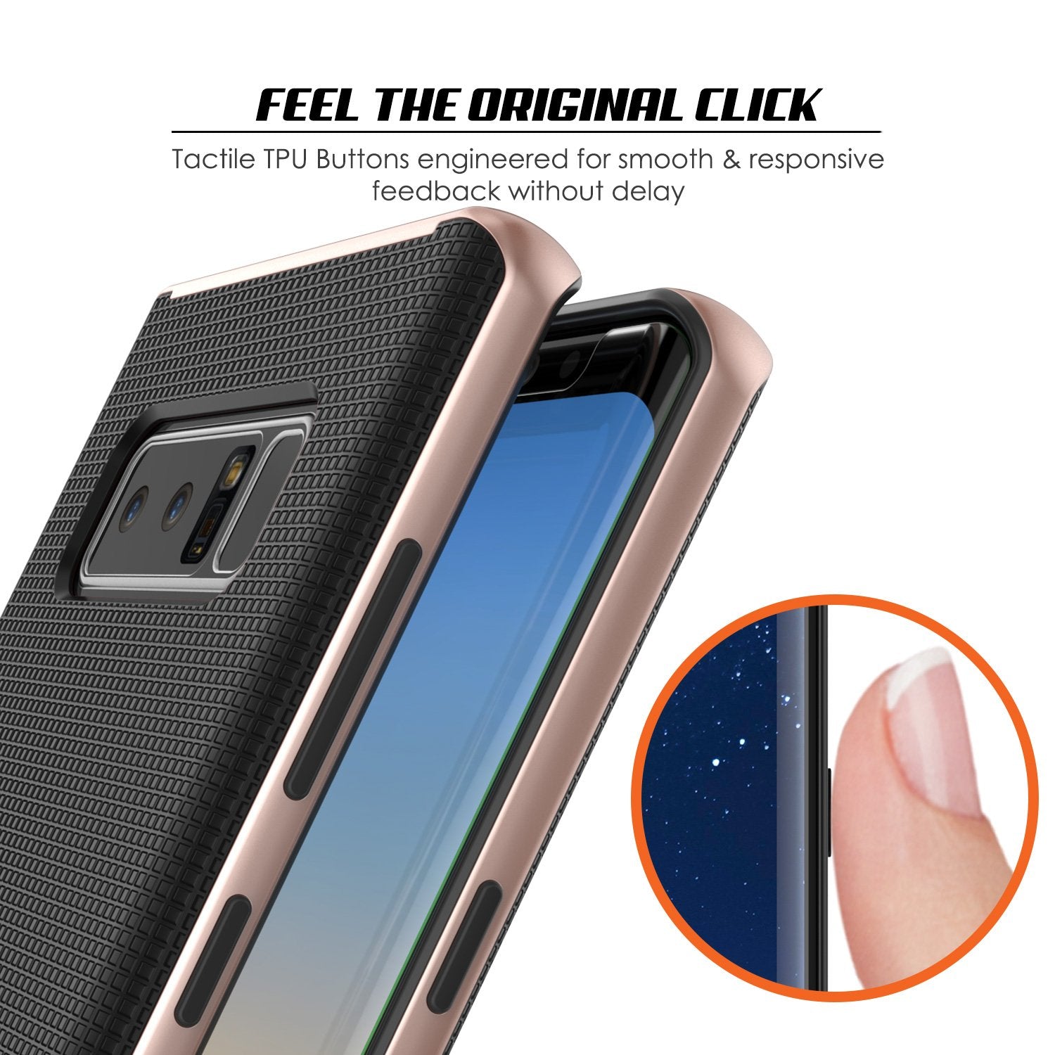 Galaxy Note 8 Case, PunkCase Stealth Rose Gold Series Hybrid 3-Piece Shockproof Dual Layer Cover