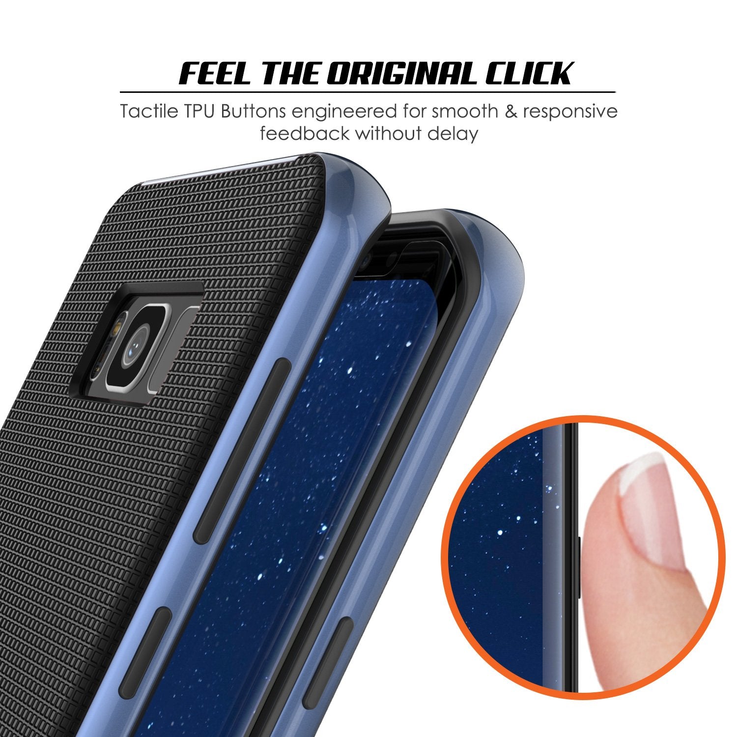 Galaxy S8 PLUS Case, PunkCase Stealth Navy Blue Series Hybrid 3-Piece Shockproof Dual Layer Cover