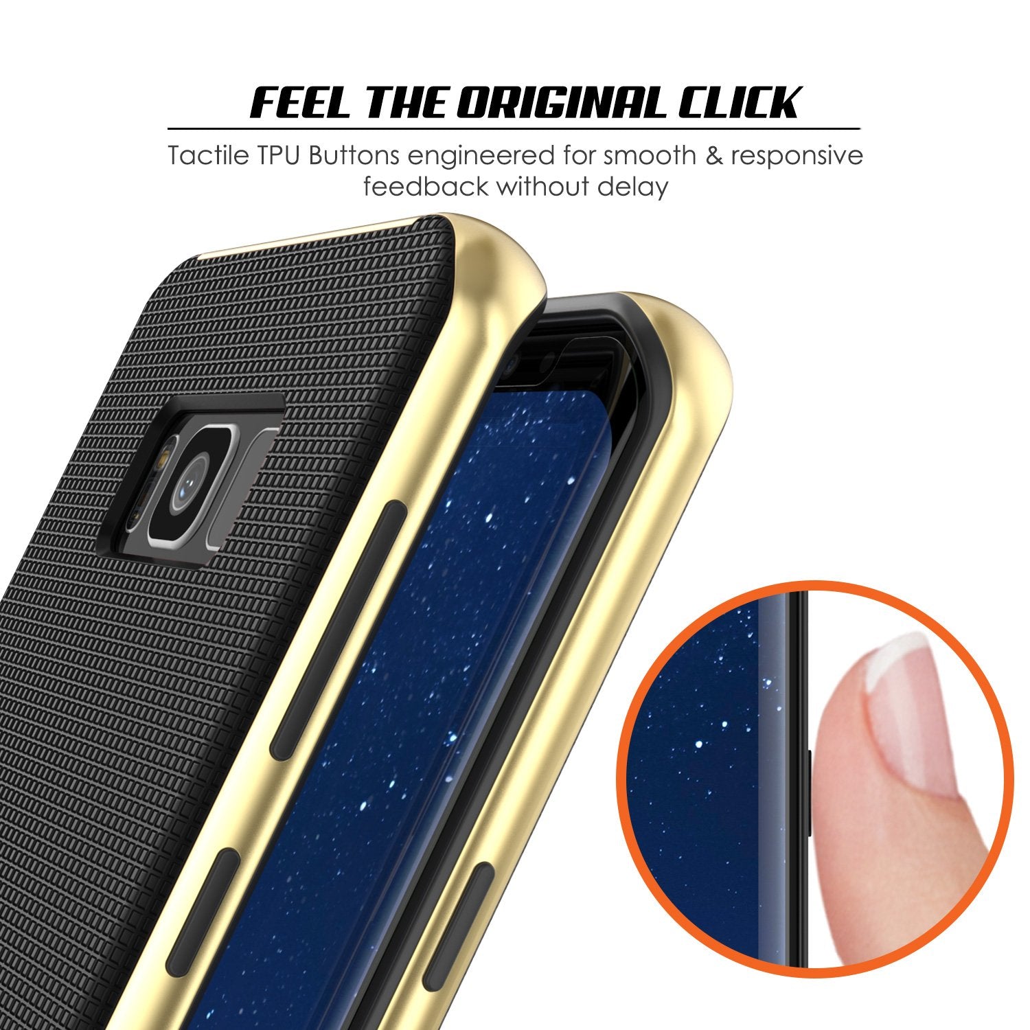 Galaxy S8 Case, PunkCase Stealth Gold Series Hybrid 3-Piece Shockproof Dual Layer Cover