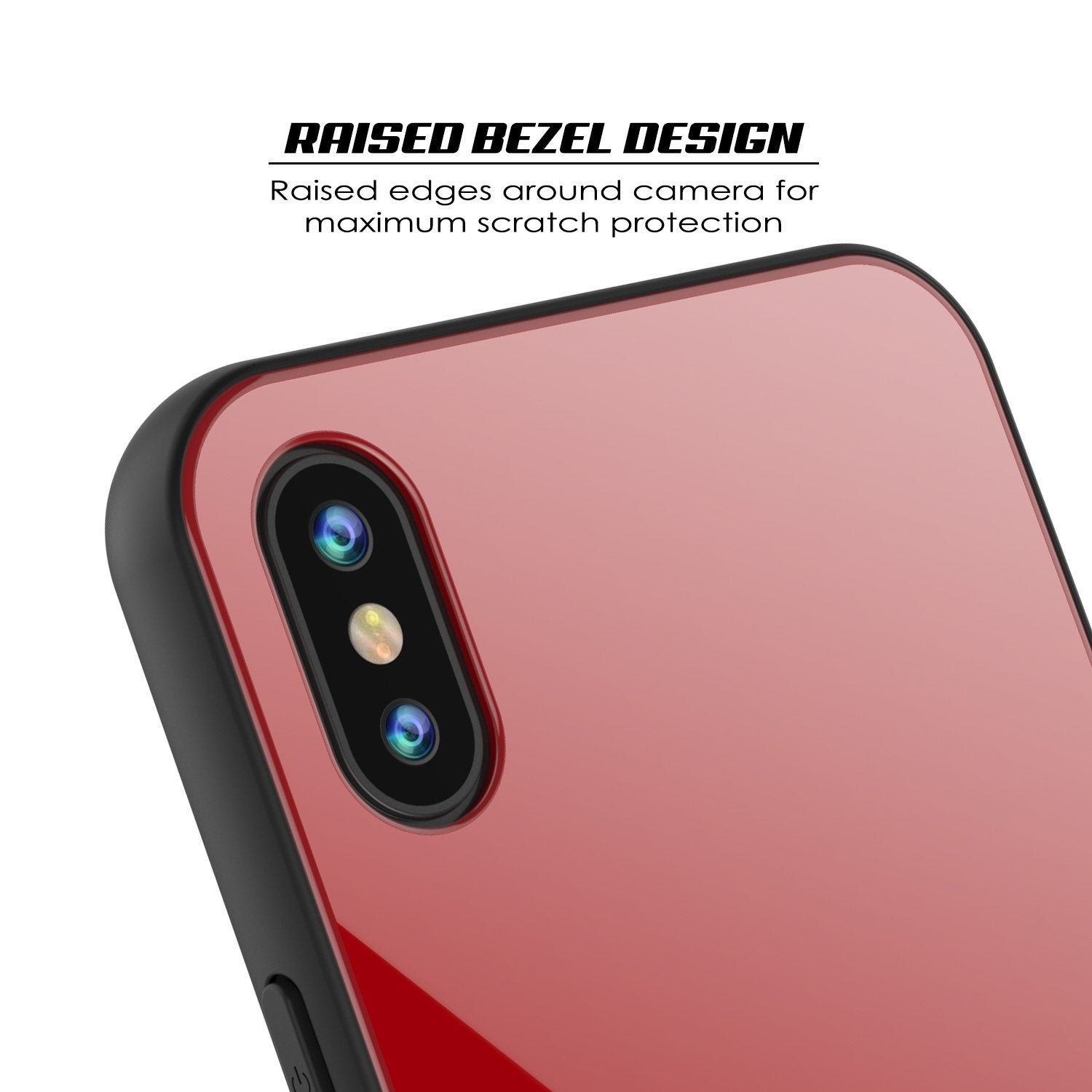 iPhone X Case, Punkcase GlassShield Ultra Thin Protective 9H Full Body Tempered Glass Cover W/ Drop Protection & Non Slip Grip for Apple iPhone 10 [Red]