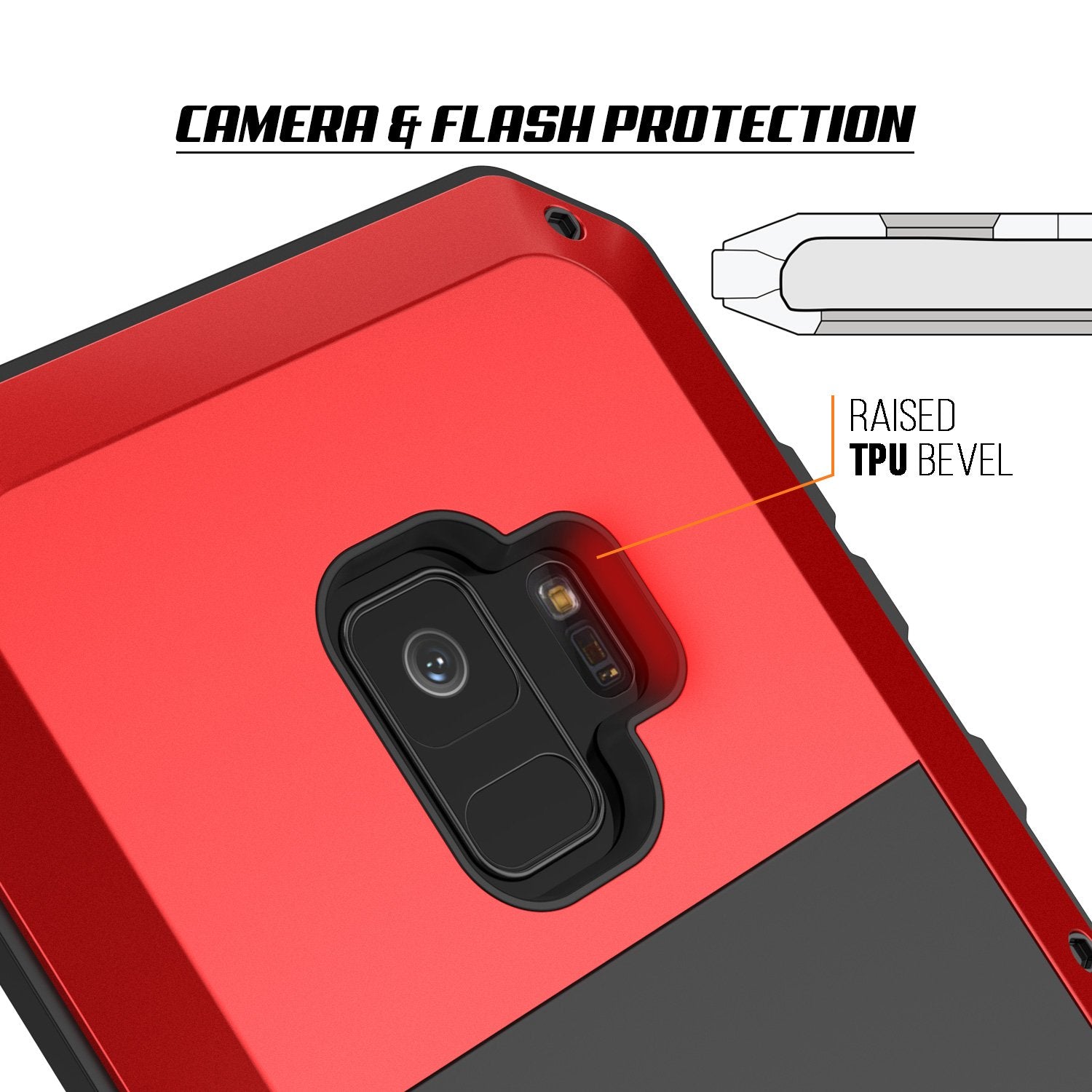 Galaxy S9 Metal Case, Heavy Duty Military Grade Rugged Armor Cover [shock proof] Hybrid Full Body Hard Aluminum & TPU Design [non slip] W/ Prime Drop Protection for Samsung Galaxy S9 [Red]