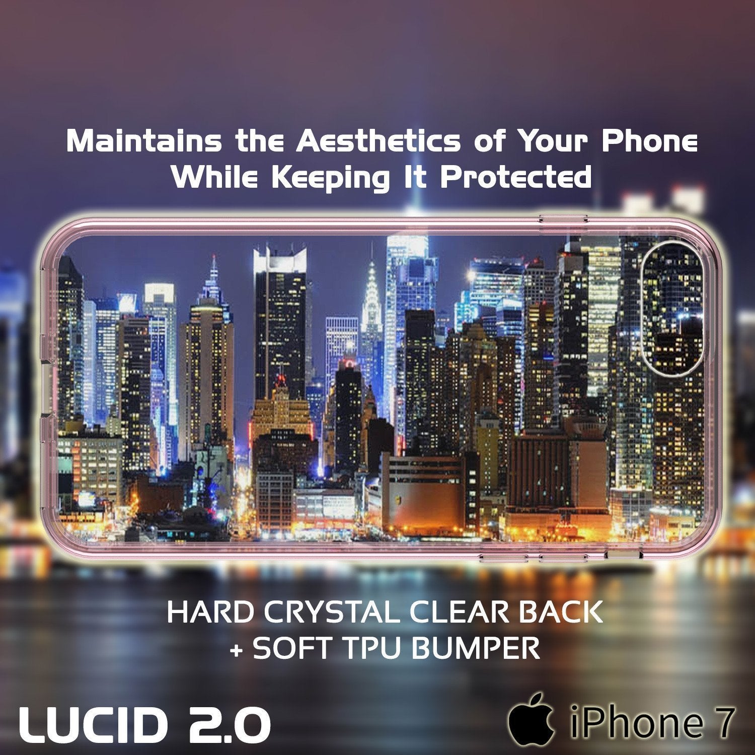 iPhone 8+ Plus Case Punkcase® LUCID 2.0 Crystal Pink Series w/ SHIELD Screen Protector | Ultra Fit