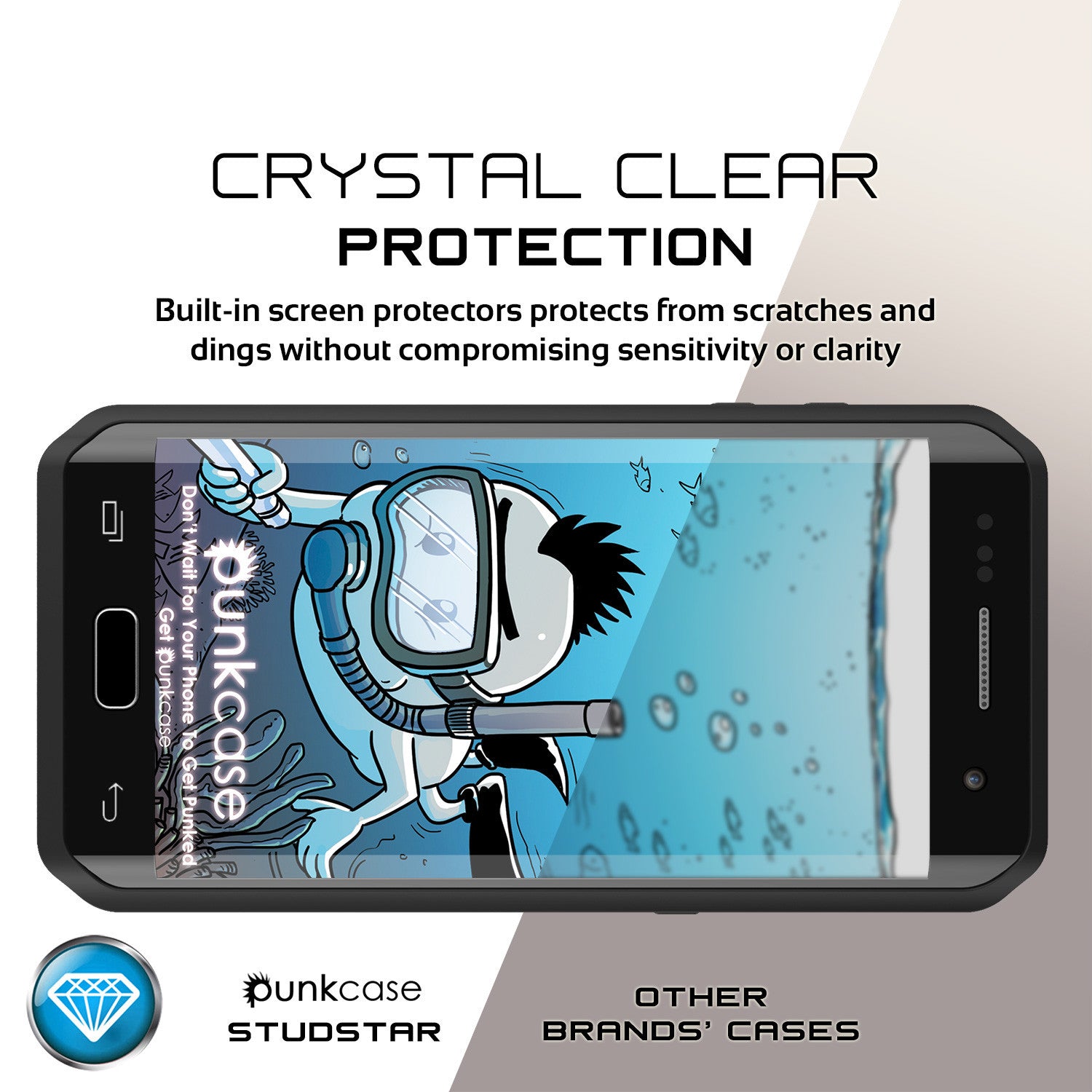 PUNKCASE - Studstar Series Snowproof Case for Galaxy S7 Edge | Black