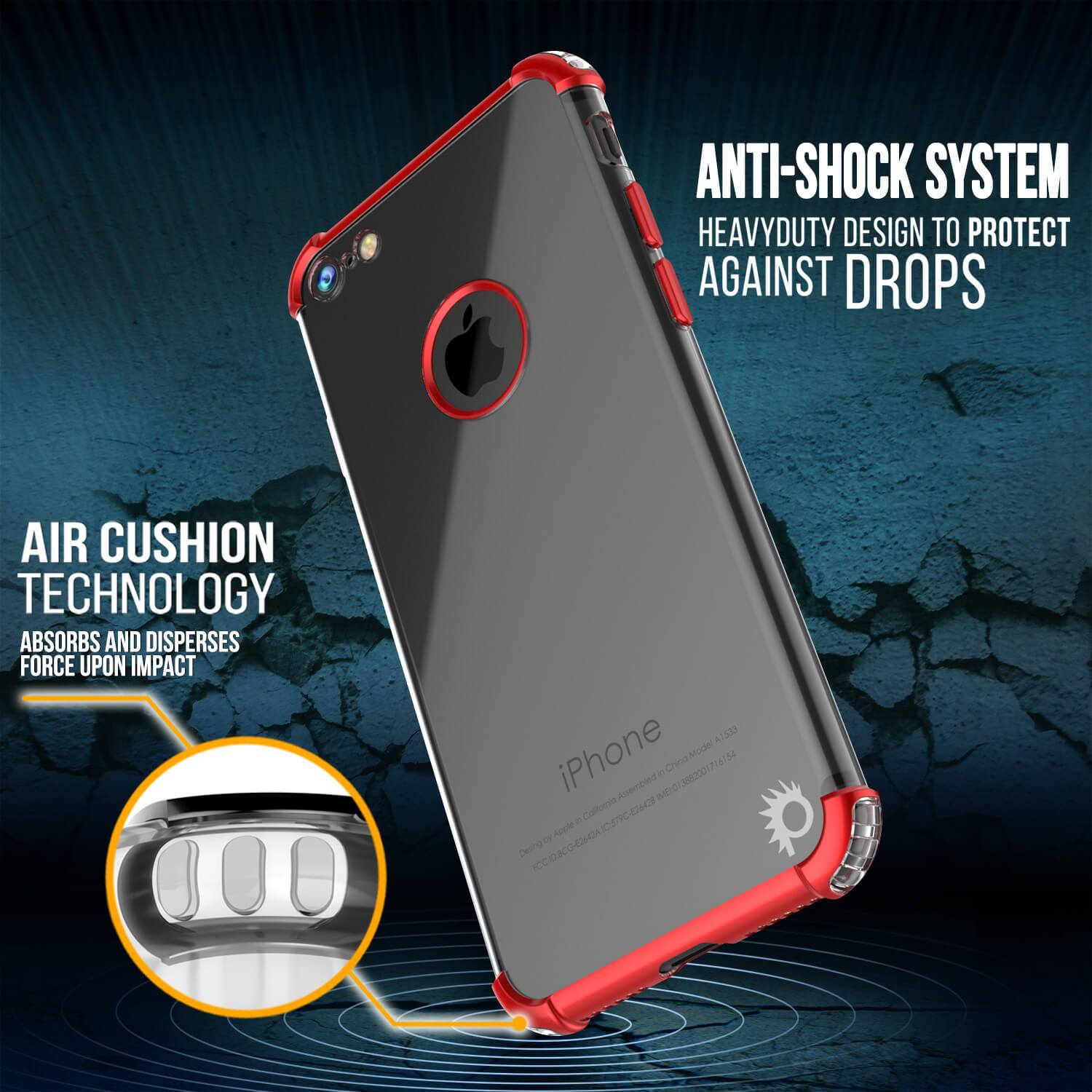 iPhone 8 Case, Punkcase [BLAZE RedSERIES] Protective Cover W/ PunkShield Screen Protector