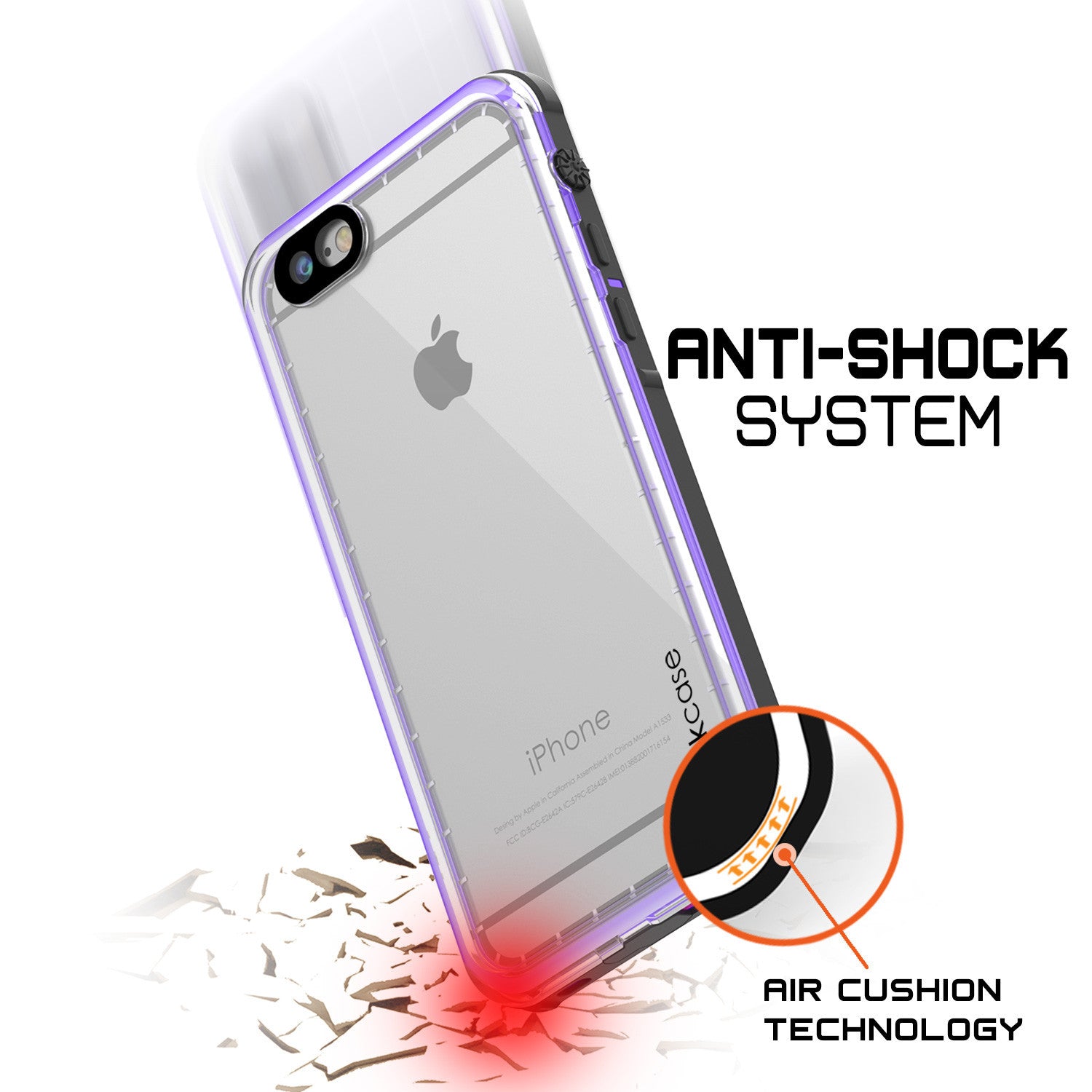 PUNKCASE - Crystal Series Waterproof Case for Apple IPhone 7 | Purple