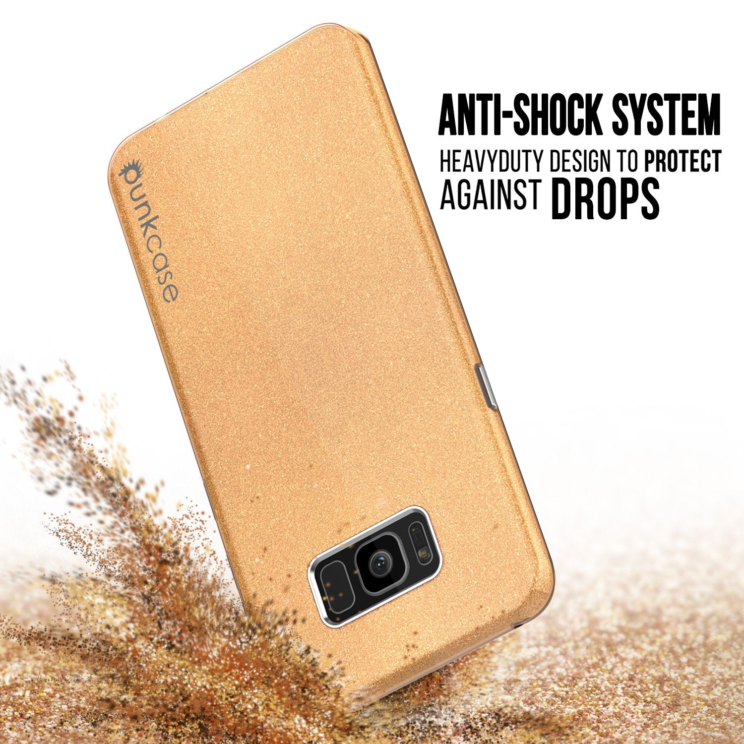 Galaxy S8 Plus Case, Punkcase Galactic 2.0 Series Ultra Slim Protective Armor TPU Cover [Gold]