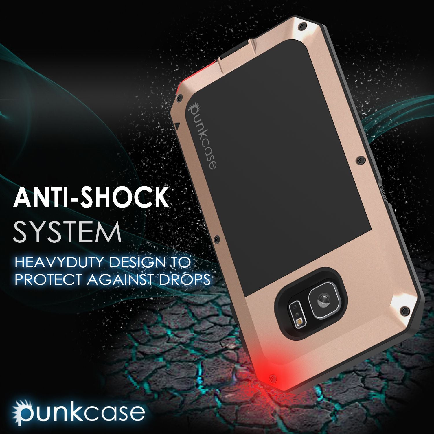 PUNKCASE - Metallic Series Shockproof Armor Case for Samsung S7 Edge | Gold