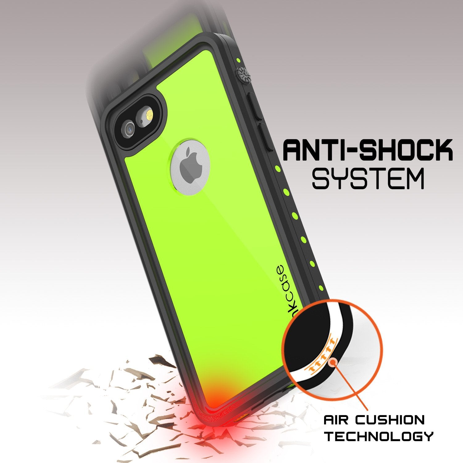 iPhone 7 Waterproof IP68 Case, Punkcase [Light Green] [StudStar Series] [Slim Fit] [Dirt/Snow Proof]