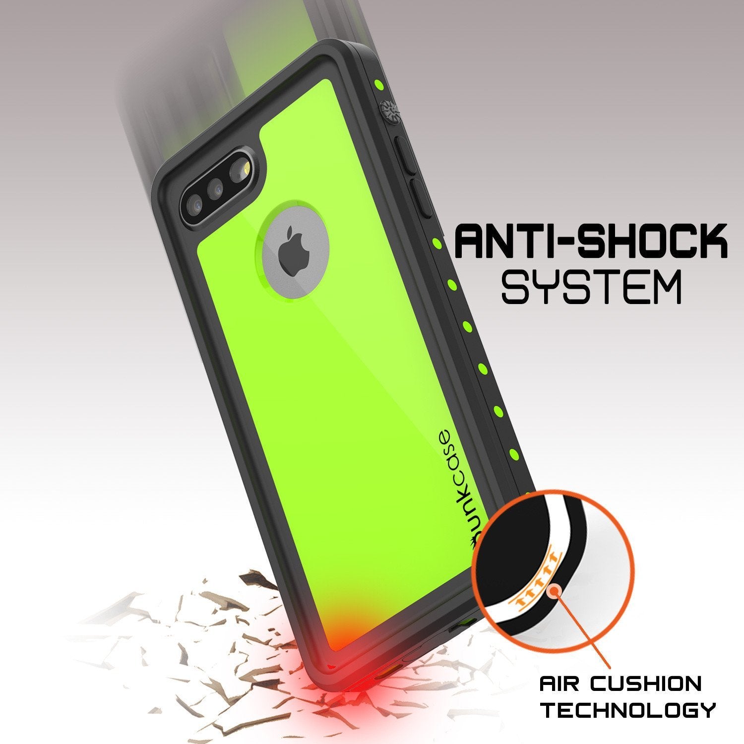 iPhone 8+ Plus Waterproof Case, Punkcase [StudStar] [Light Green] [Slim Fit] [IP68 Certified] [Shockproof] [Dirtproof] Armor Cover