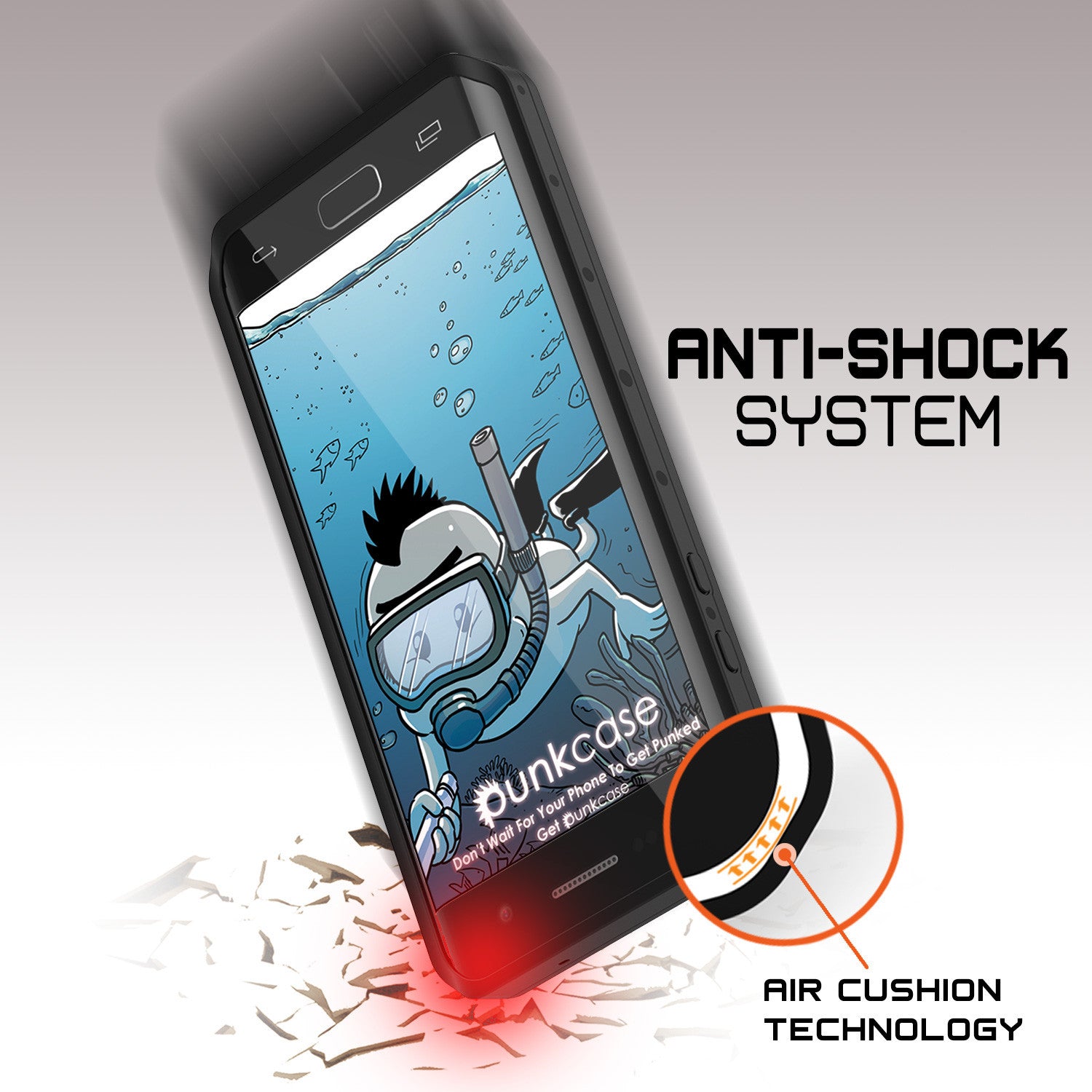 PUNKCASE - Studstar Series Snowproof Case for Galaxy S7 Edge | Black