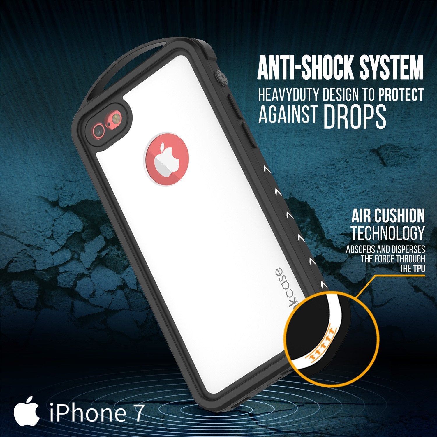 iPhone 8 Waterproof Case, Punkcase ALPINE Series, CLEAR | Heavy Duty Armor Cover