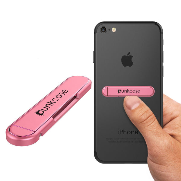 PUNKCASE FlickStick Universal Cell Phone Kickstand for all Mobile Phones & Cases with Flat Backs, One Finger Operation (Pink)