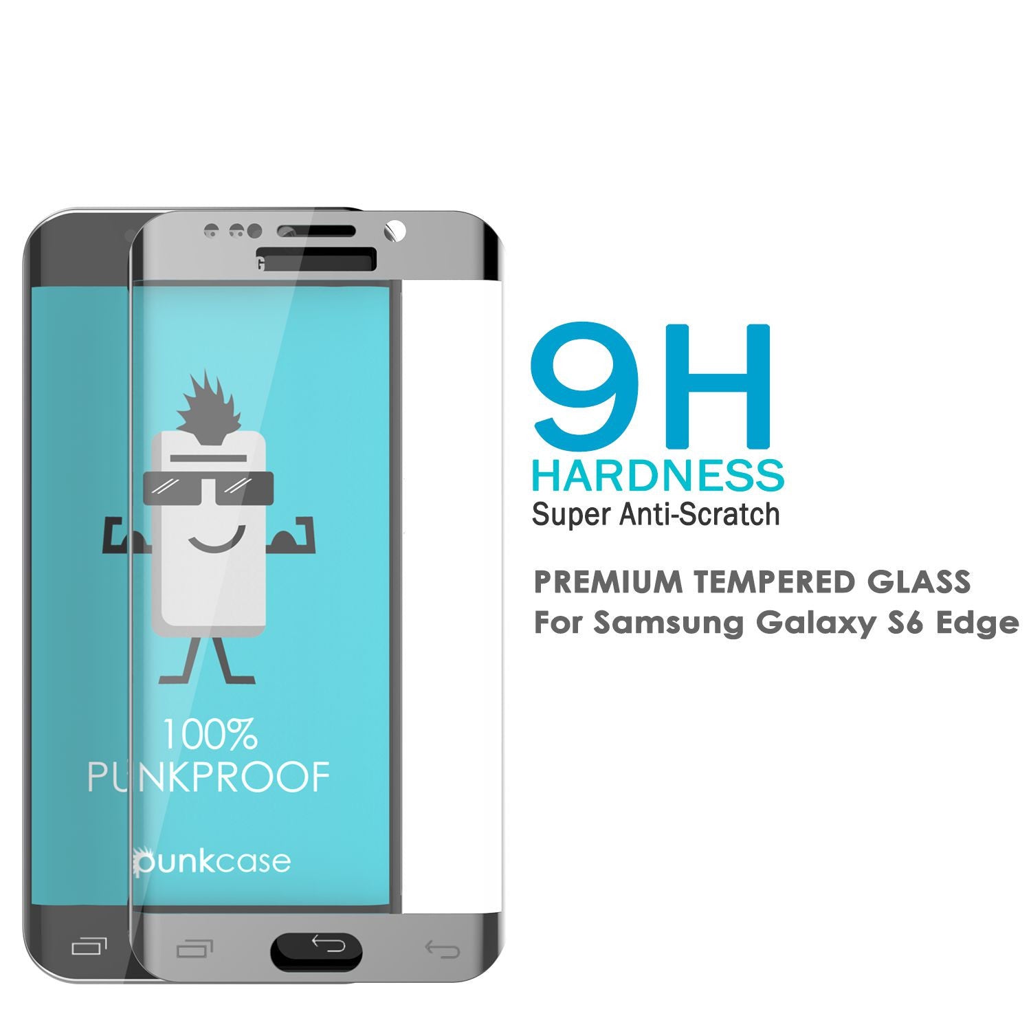 Galaxy S7 Silver Screen Protector, Punkcase Glass SHIELD Tempered Glass Protector 0.33mm Thick 9H