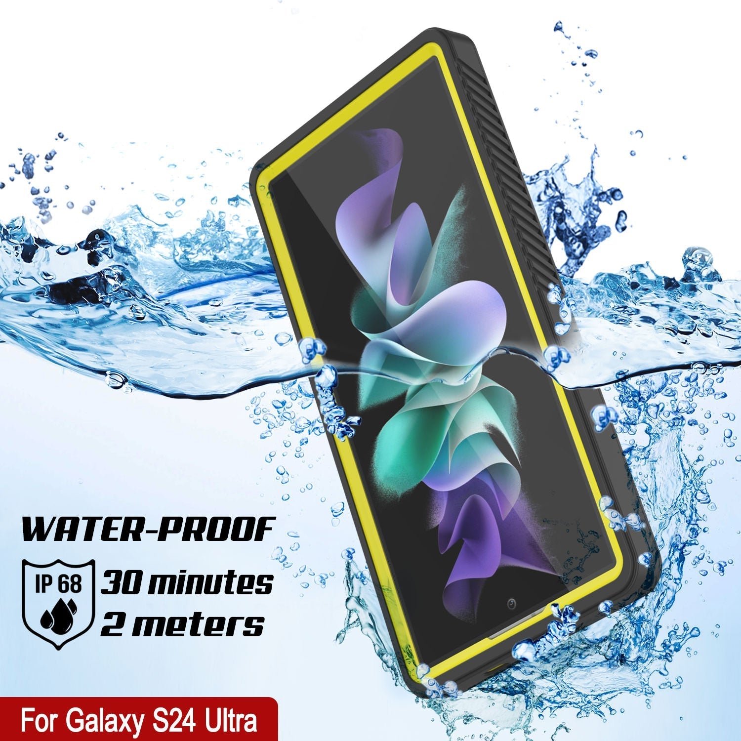 Galaxy S24 Ultra Water/ Shockproof [Extreme Series] With Screen Protector Case [Yellow]