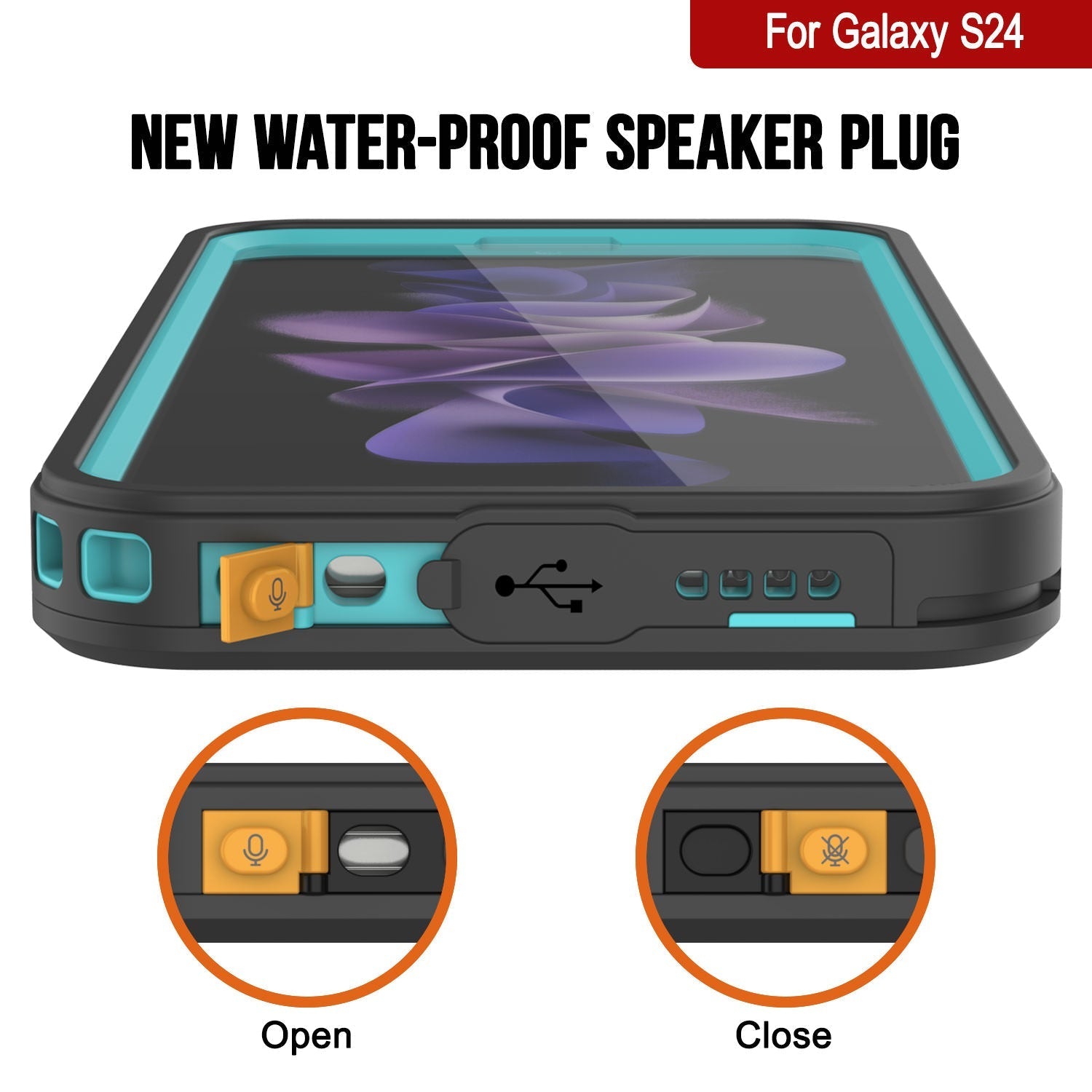 Galaxy S24 Water/ Shock/ Snowproof [Extreme Series]  Screen Protector Case [Teal]