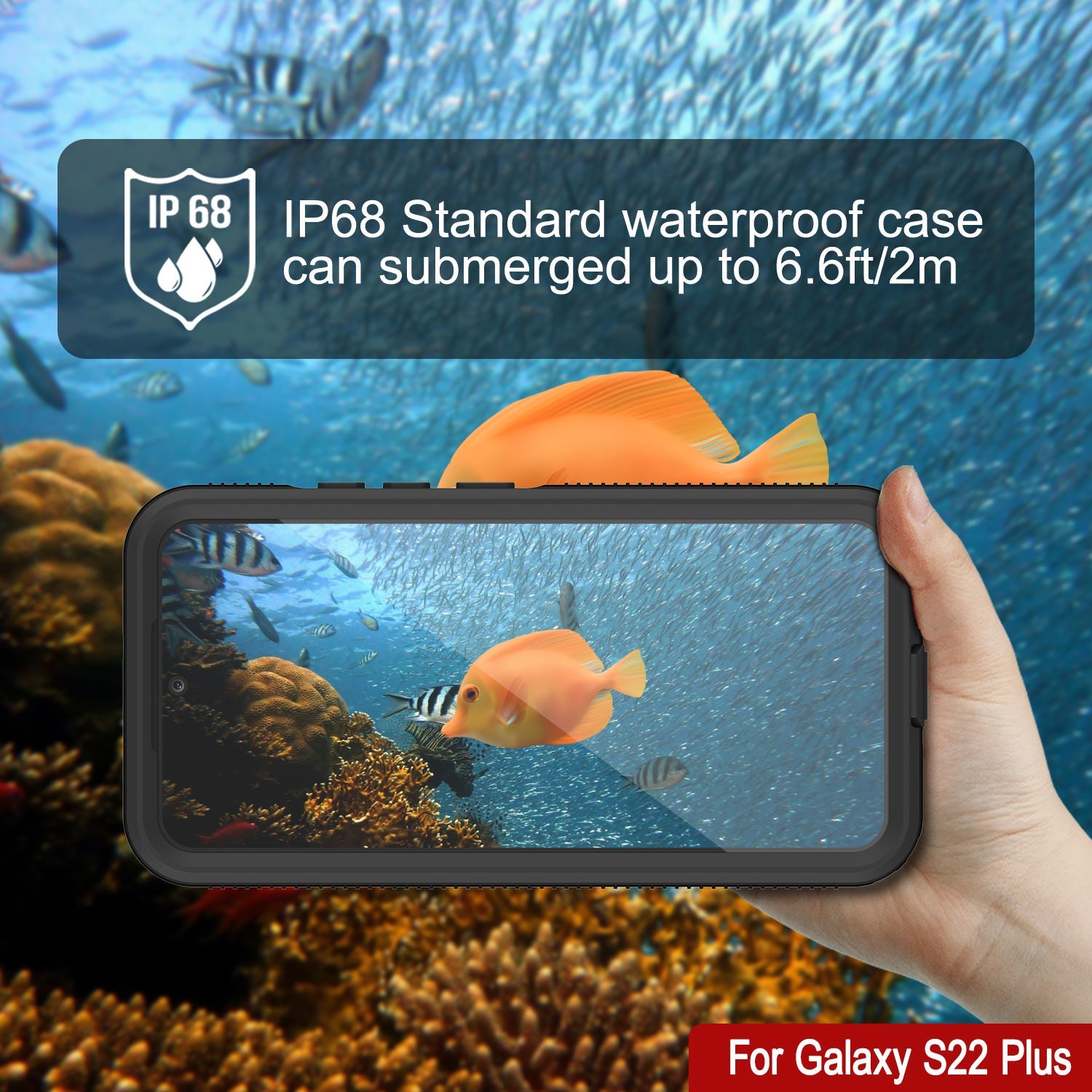 Galaxy S22+ Plus Waterproof Case PunkCase Ultimato Pink Thin 6.6ft Underwater IP68 Shock/Snow Proof [Pink]