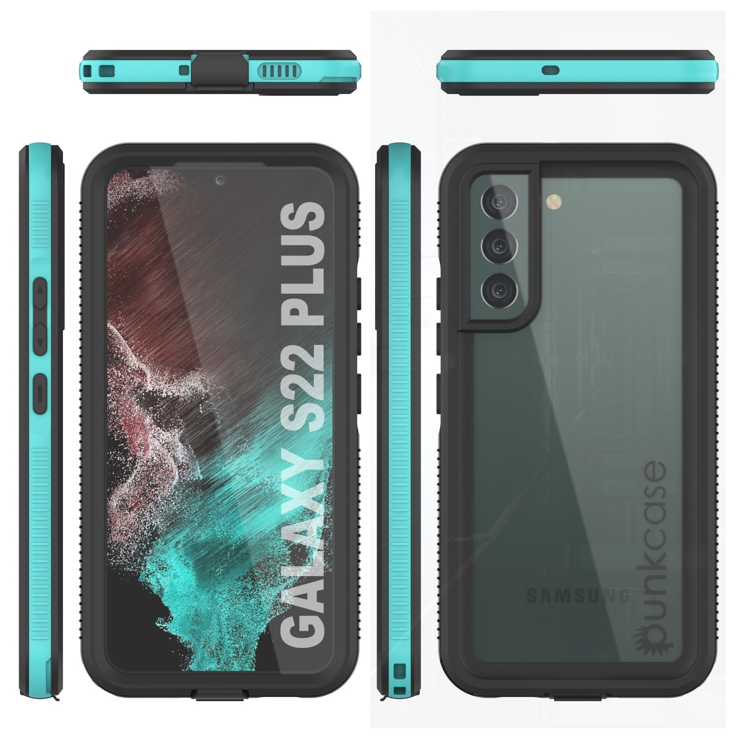 Galaxy S22+ Plus Waterproof Case PunkCase Ultimato Teal Thin 6.6ft Underwater IP68 Shock/Snow Proof [Teal]