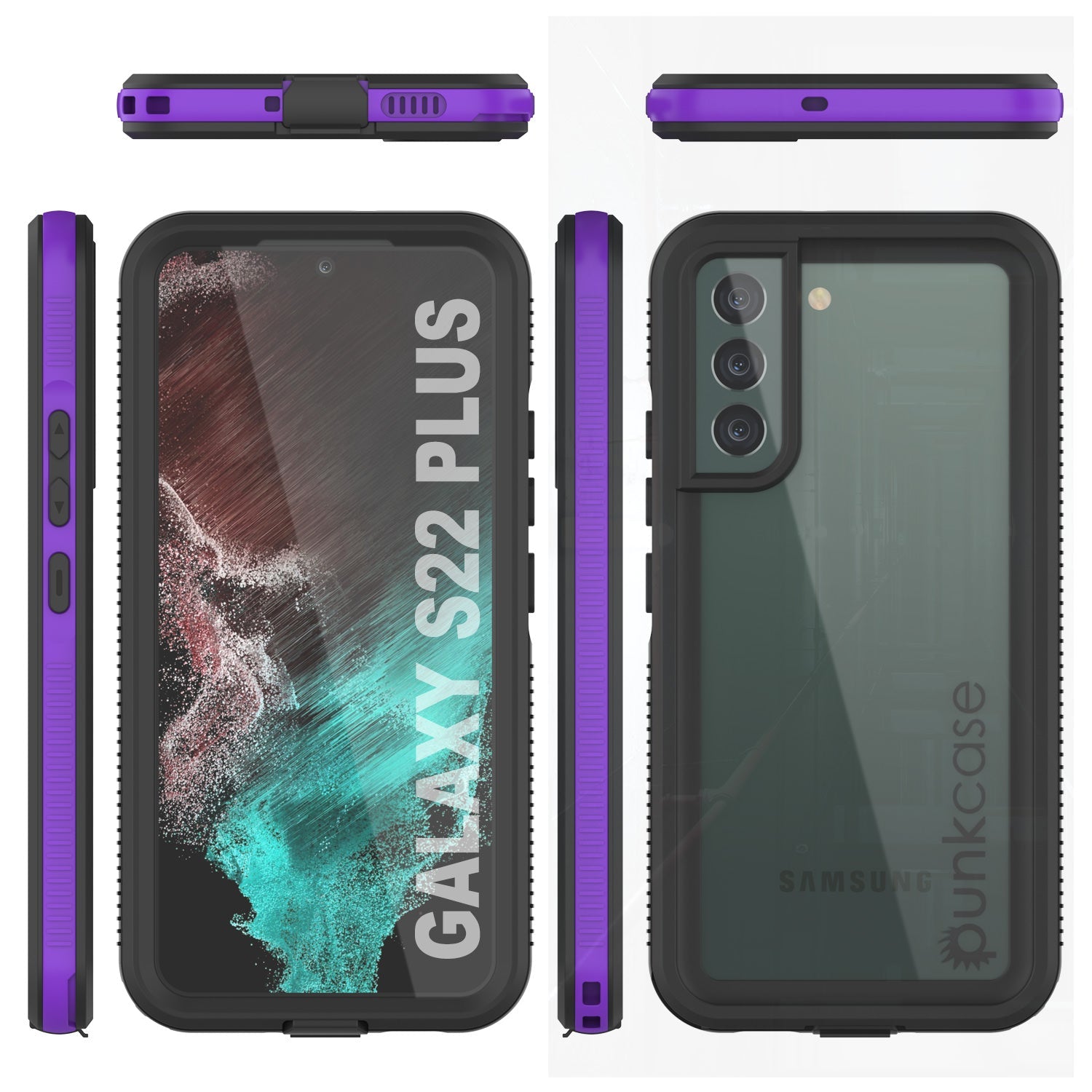 Galaxy S22+ Plus Waterproof Case PunkCase Ultimato Purple Thin 6.6ft Underwater IP68 Shock/Snow Proof [Purple]