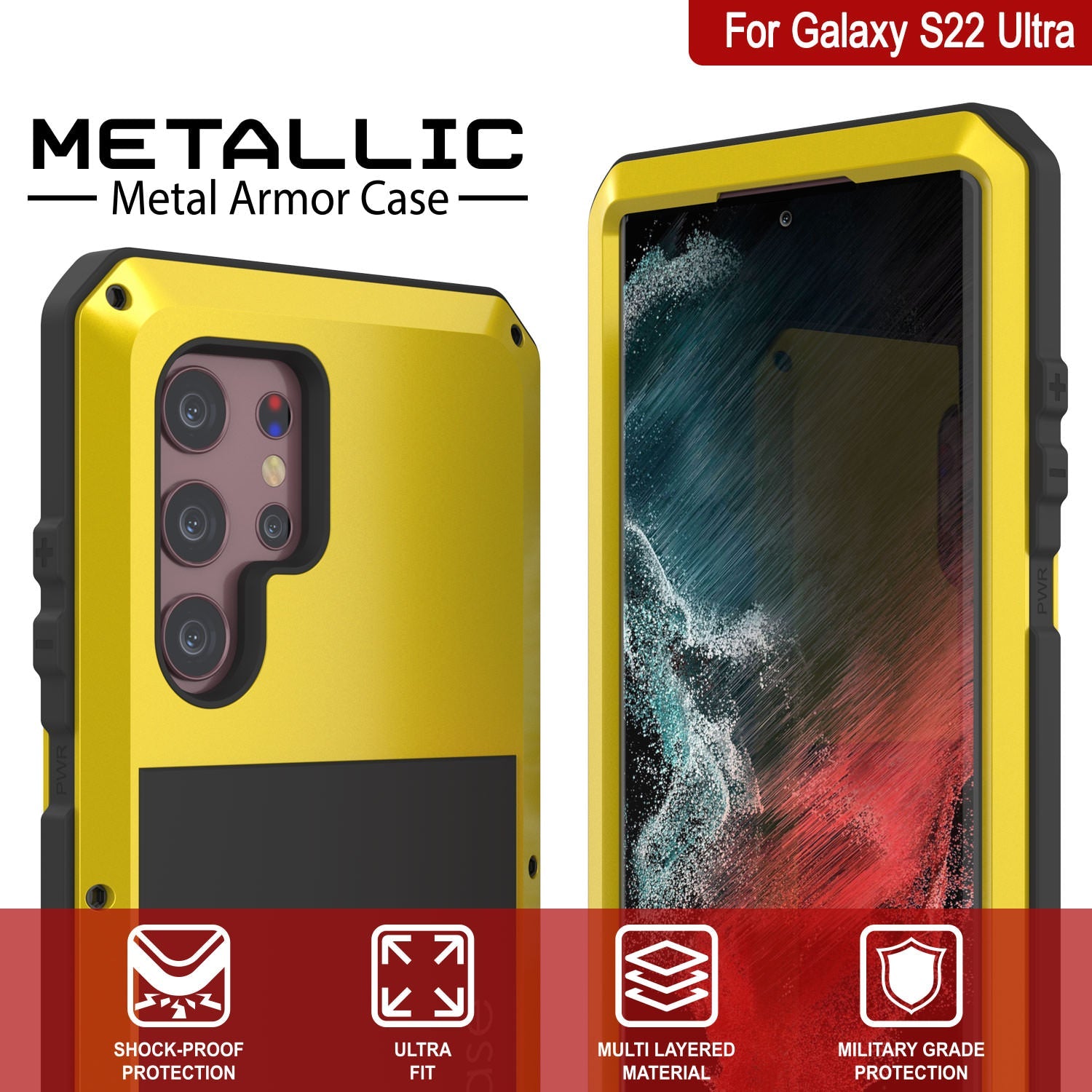 Galaxy S20 Ultra Metal Case, Heavy Duty Military Grade Rugged