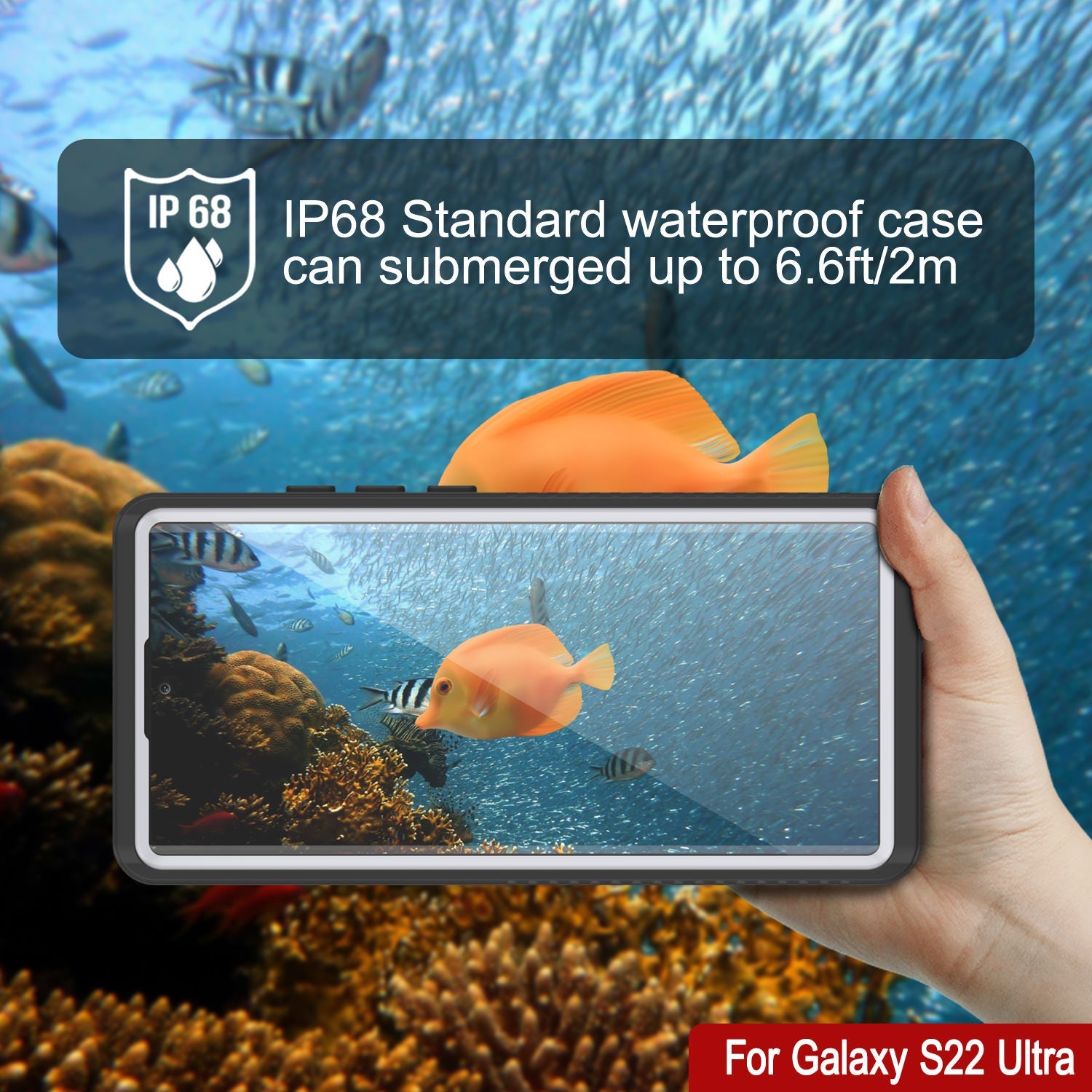 Galaxy S22 Ultra Water/ Shock/ Snow/ dirt proof [Extreme Series] Punkcase Slim Case [White]