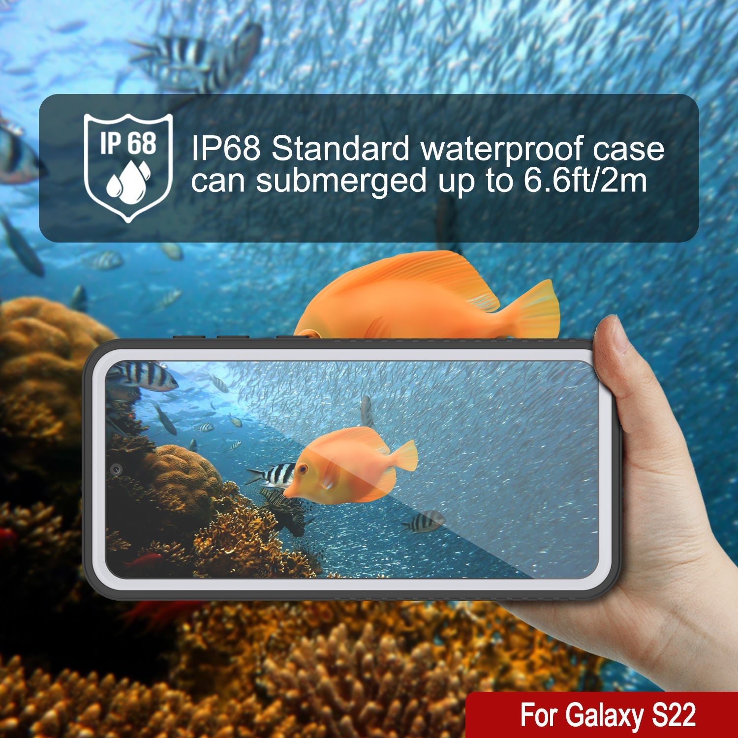 Galaxy S22 Water/ Shock/ Snow/ dirt proof [Extreme Series] Punkcase Slim Case [White]