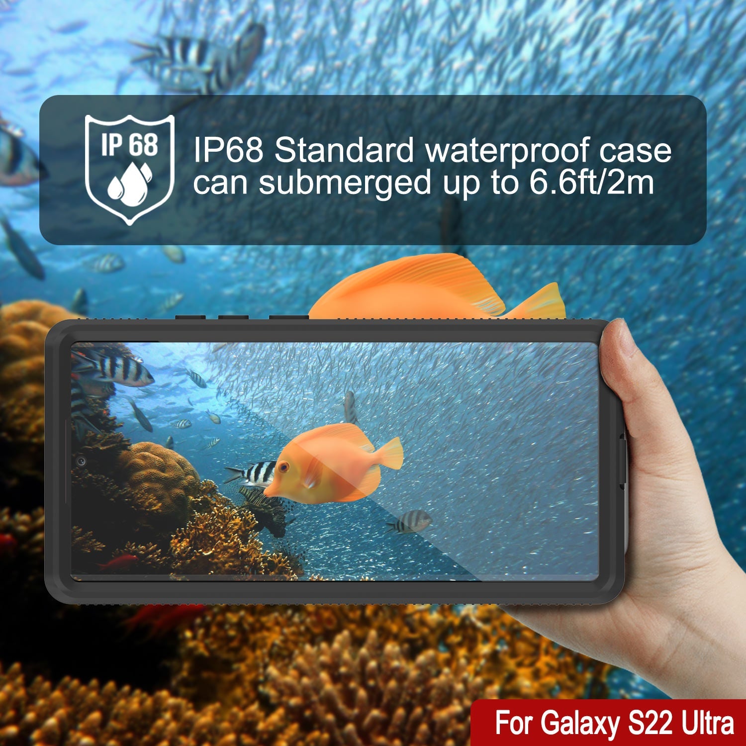 Galaxy S22 Ultra Waterproof Case PunkCase Ultimato Light Green Thin 6.6ft Underwater IP68 ShockProof [Green]