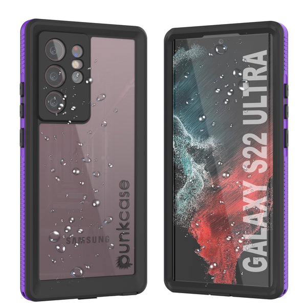 Galaxy S22 Ultra Waterproof Case PunkCase Ultimato Purple Thin 6.6ft Underwater IP68 Shock/Snow Proof [Purple]