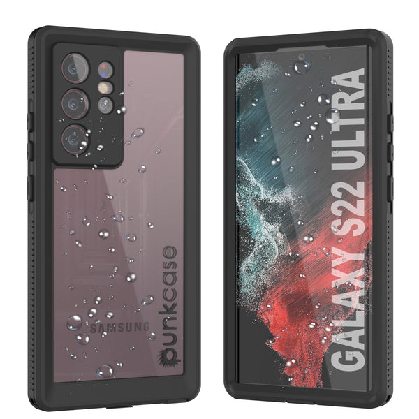 Galaxy S22 Ultra Waterproof Case PunkCase Ultimato Black Thin 6.6ft Underwater IP68 Shock/Snow Proof [Black]
