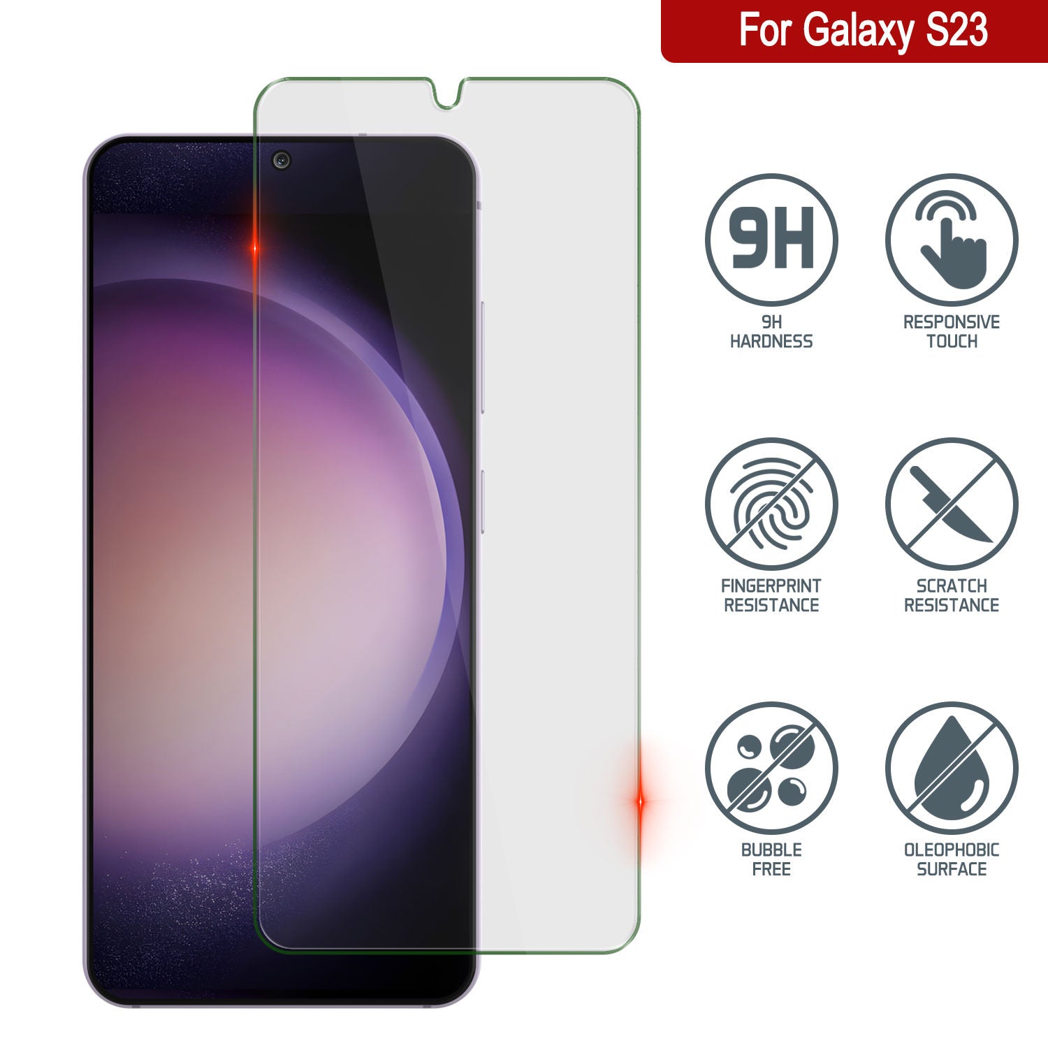 Galaxy S23  Clear Punkcase Glass SHIELD Tempered Glass Screen Protector 0.33mm Thick 9H Glass