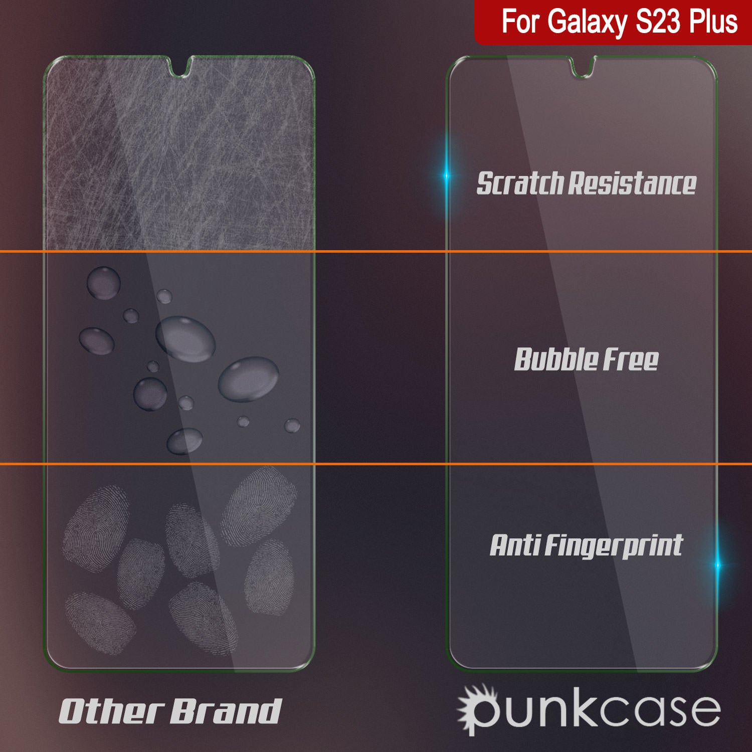 Galaxy S23+ Plus Clear Punkcase Glass SHIELD Tempered Glass Screen Protector 0.33mm Thick 9H Glass